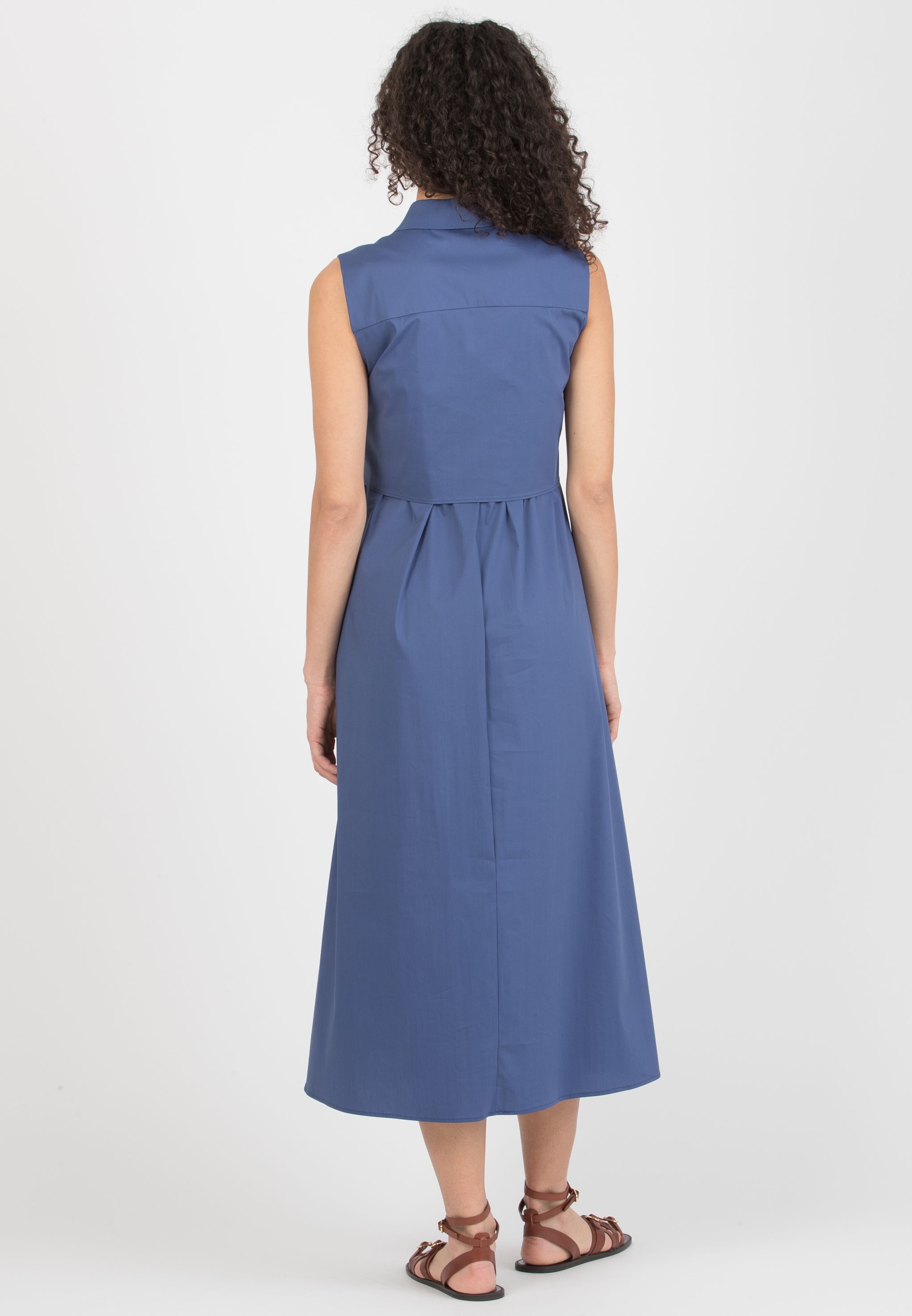 MICHELA – Maternity & Nursing Shirt-Style Dress (Denim, XXS)