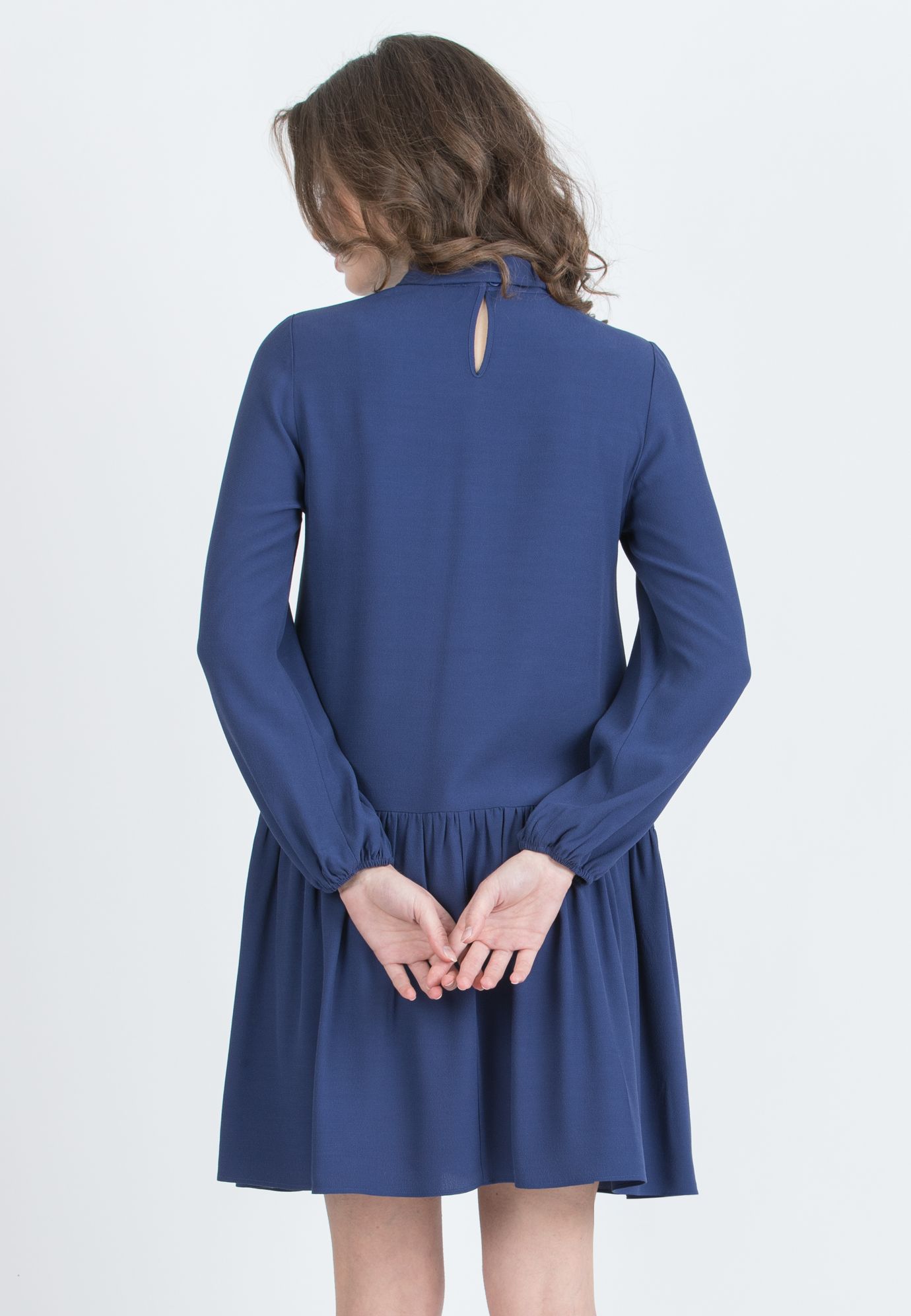 EMILY – Abito Premaman in Viscosa con Fiocco (Blu Tampone)