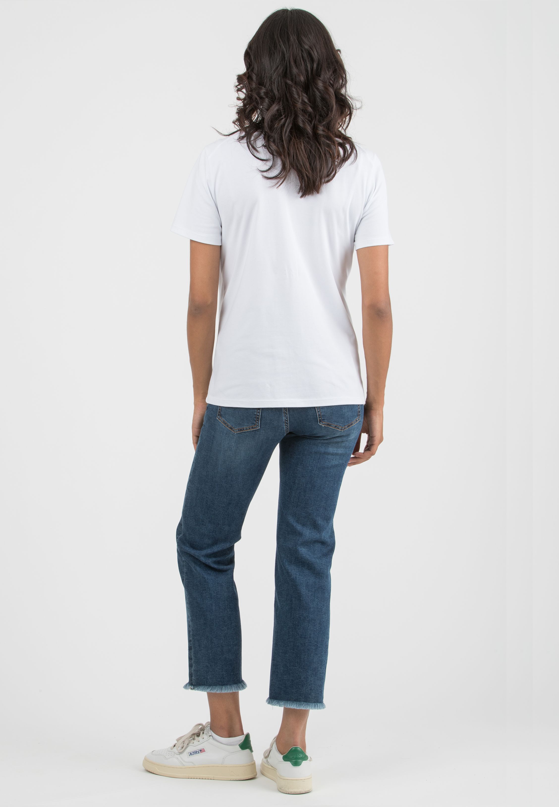 LINDSAY - Maternity Cotton Jersey T-Shirt with Side Knot and Nursing Zip (Bianco  Ottico)