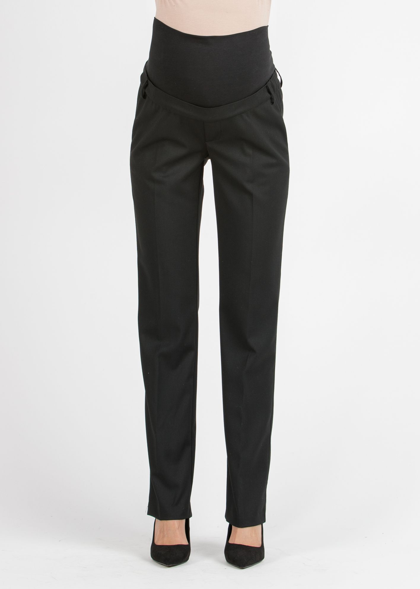 NAOMI LG - Pantalone Premaman Slim Fit da Ufficio (Nero, XXS)