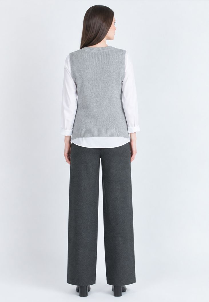 KIMBERLY P – Maternity Palazzo Trousers in Winter Punto Milano (Antracite)