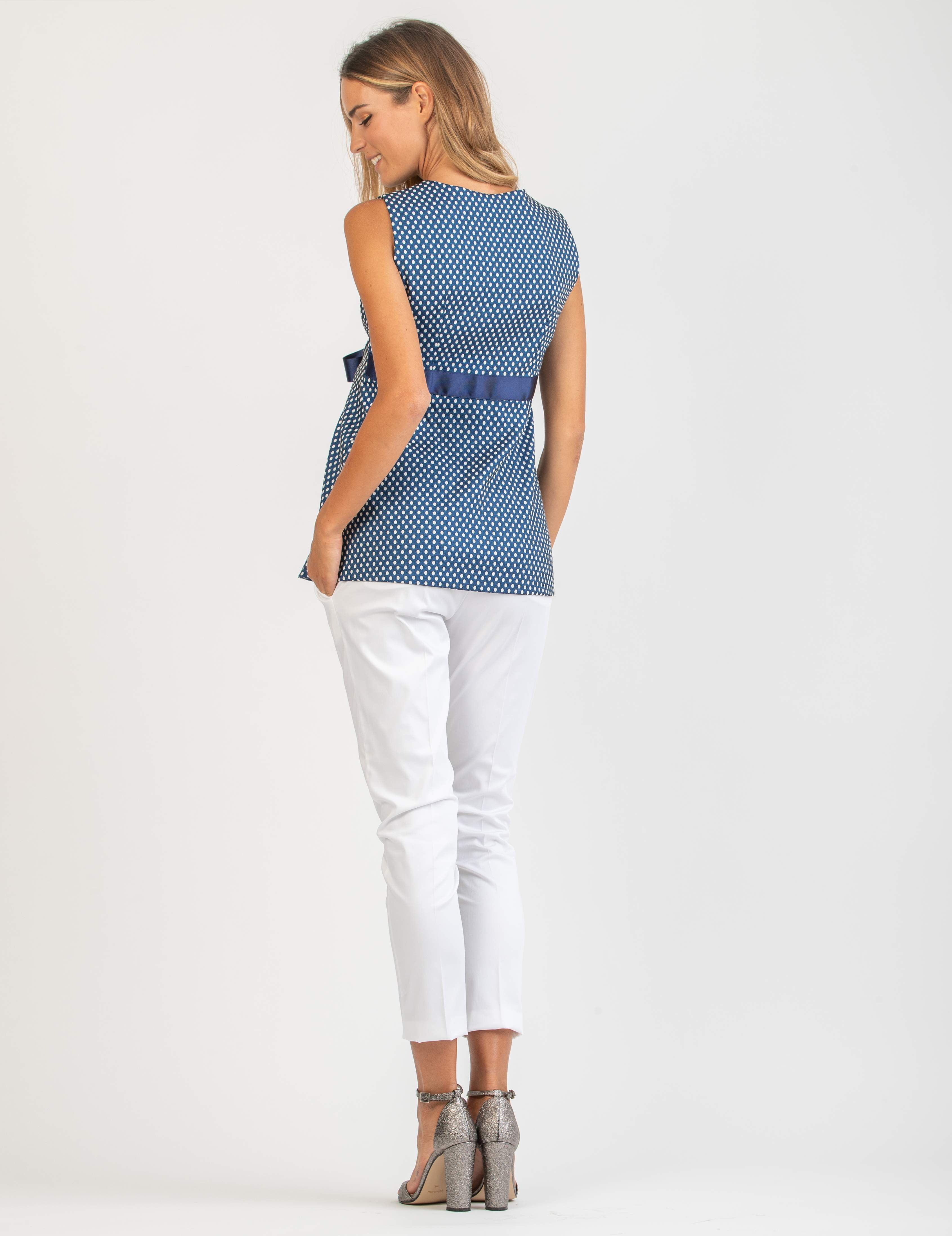 GILDA - Tailored Maternity Trousers in Stretch-Cotton (White, XS)