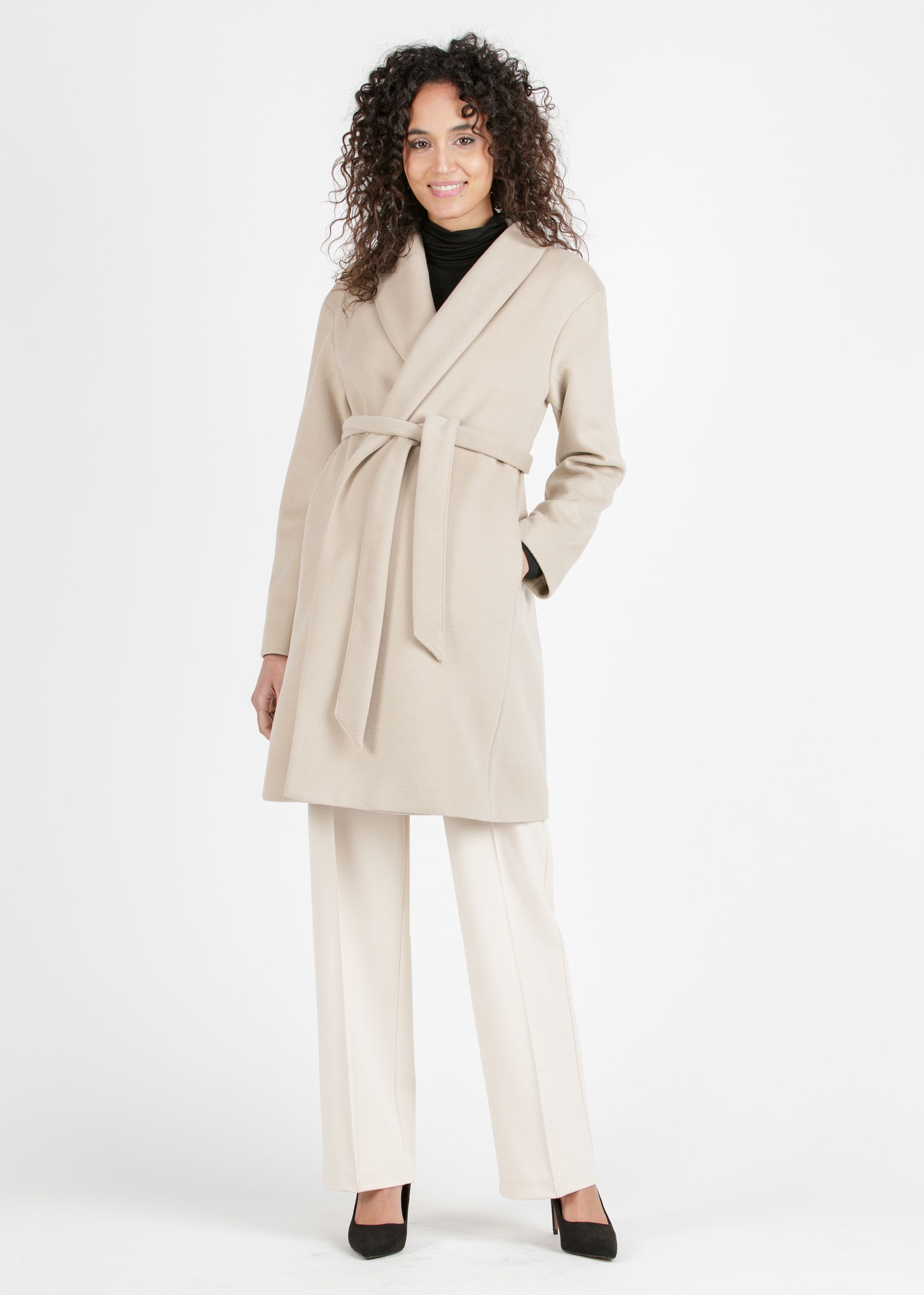 WINONA G - Pantalone Premaman Palazzo in Cadì (Naturale, XS)