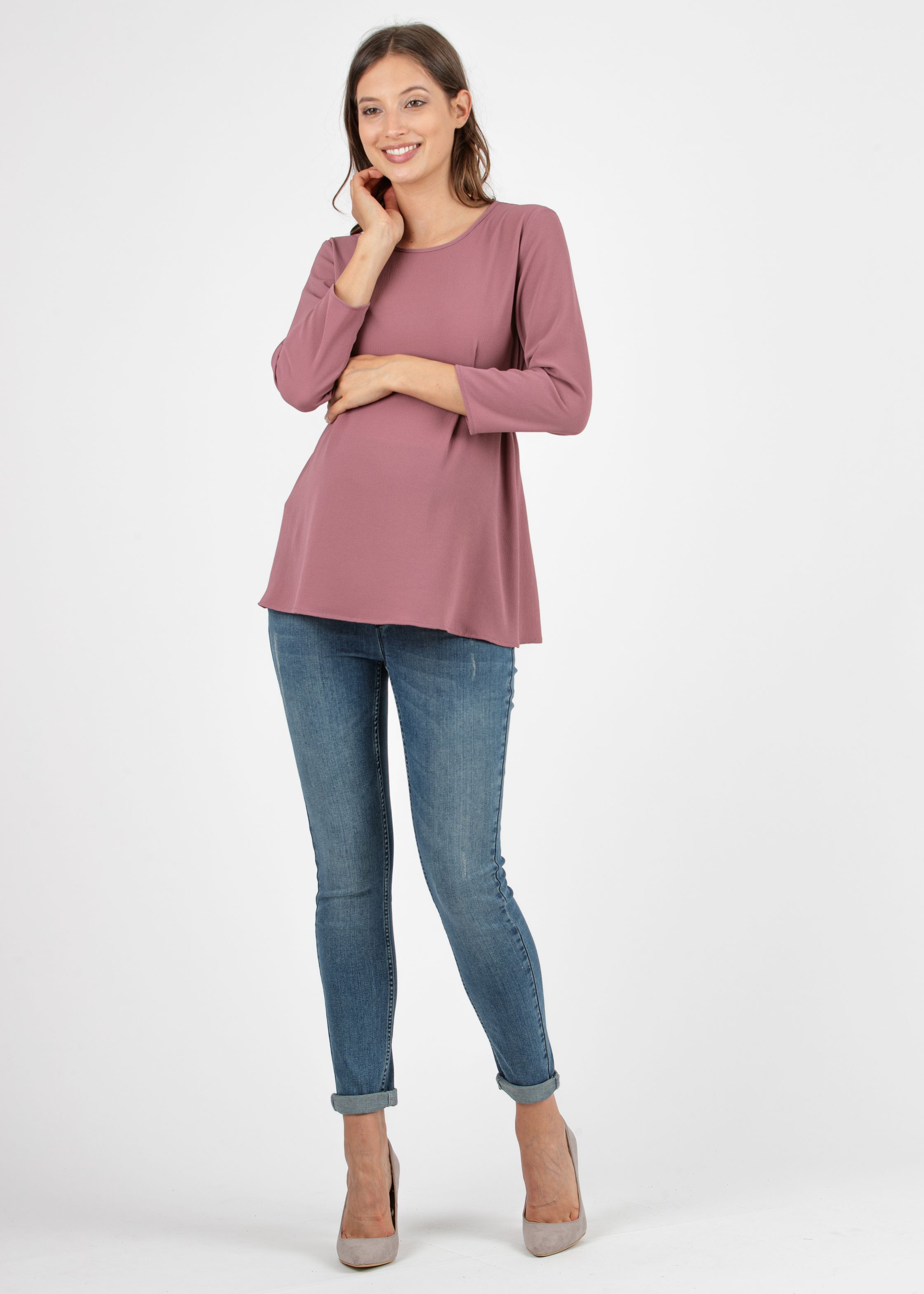 LUCY - Maternity Blouse with Front String (Onion, XS)