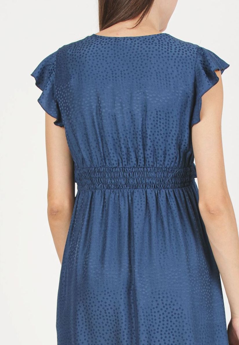 Abito Premaman & Allattamento in Viscosa Jacquard (Blu, XS)