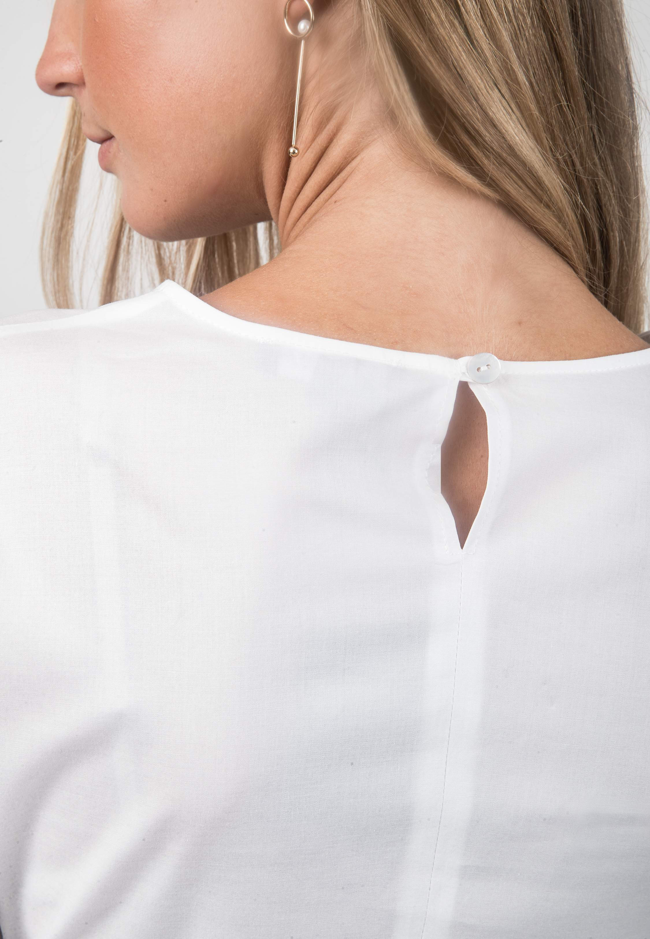 MATILDE - Poplin Maternity Blouse with Front Bow (Ivory, XS)