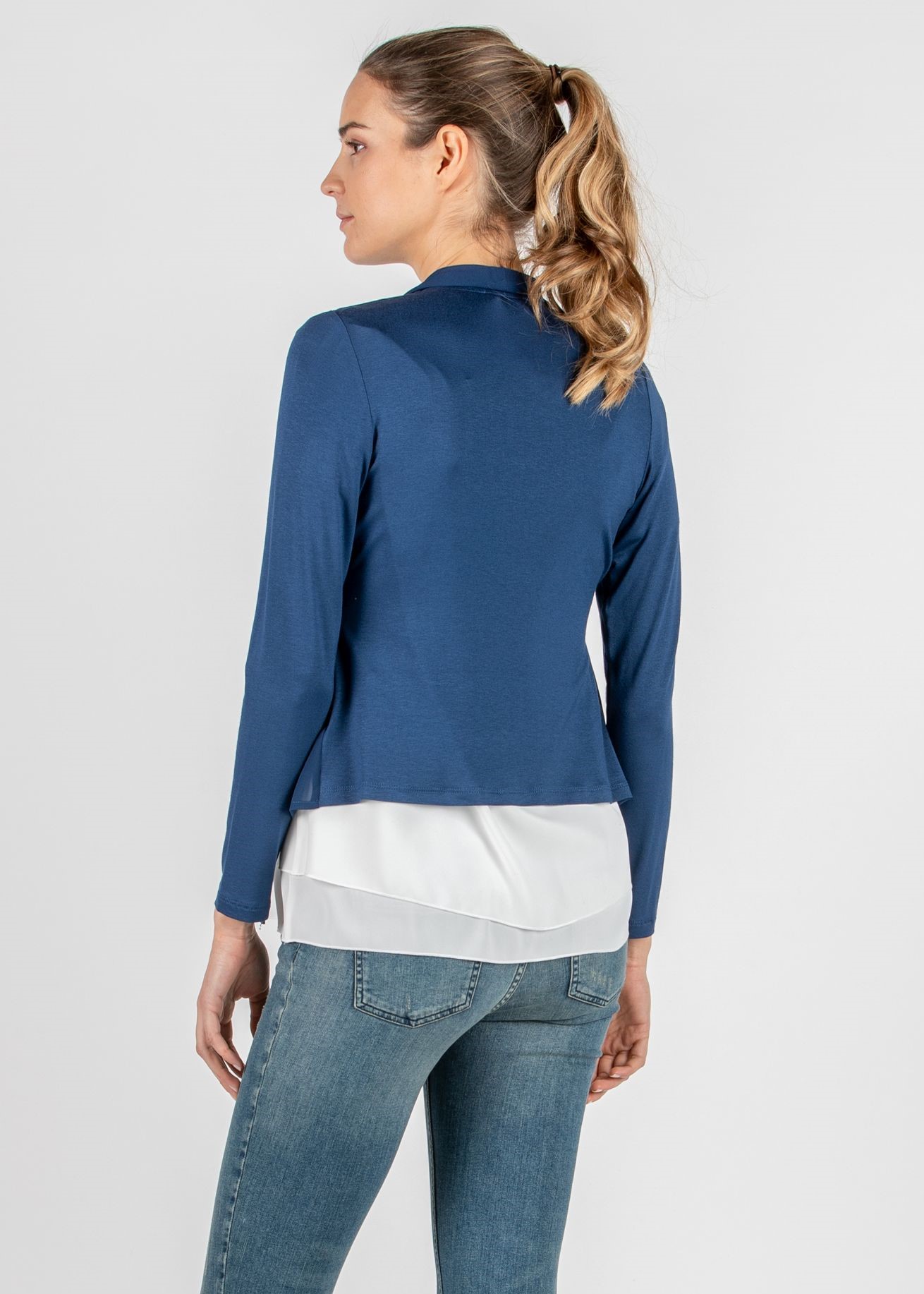 Maternity Cardigan with Front Side in Chiffon (Blue, XS)