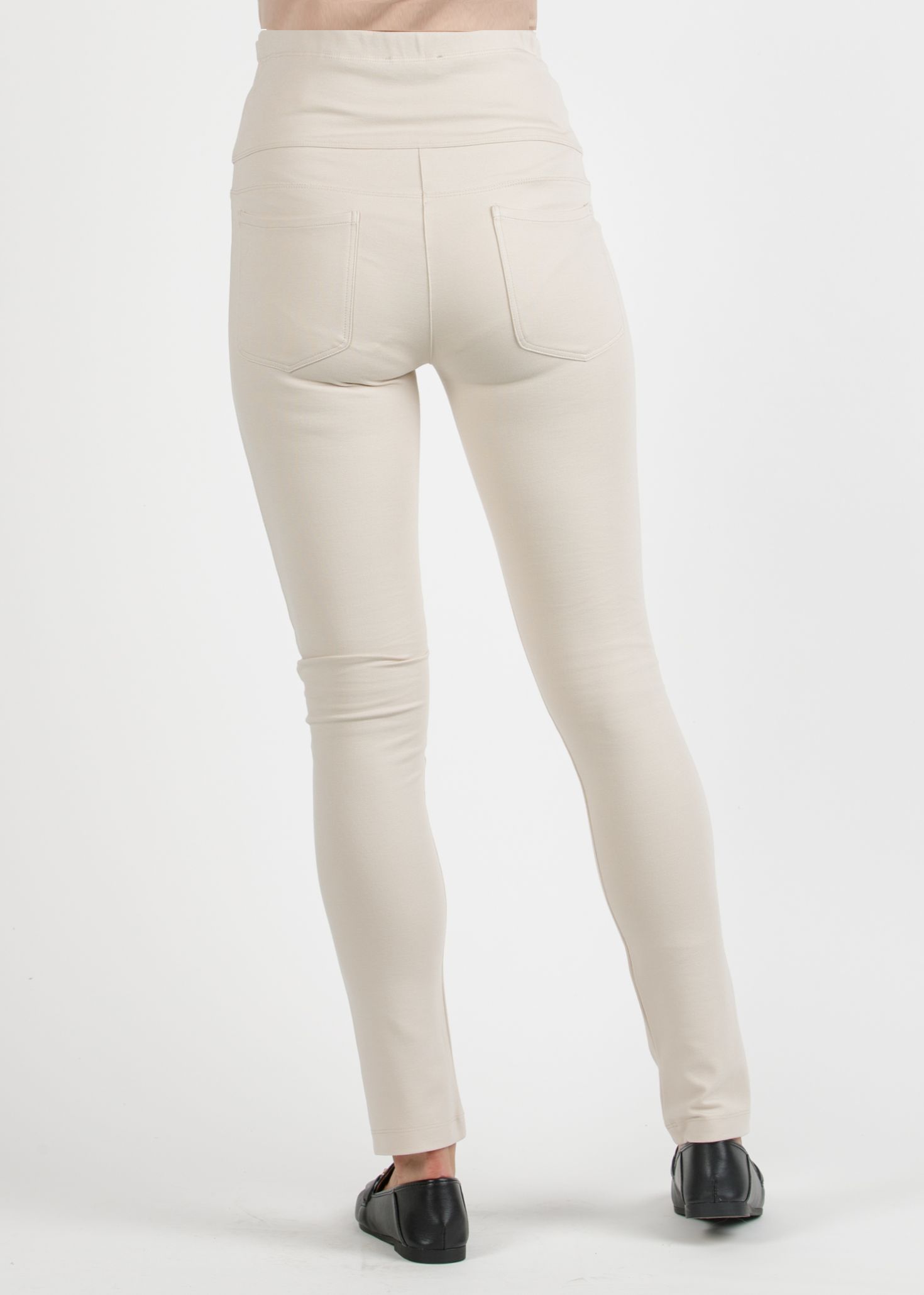 LUNA - Pantalone Premaman Slim Fit in Punto Milano Invernale Super-Stretch (Avorio, XS)