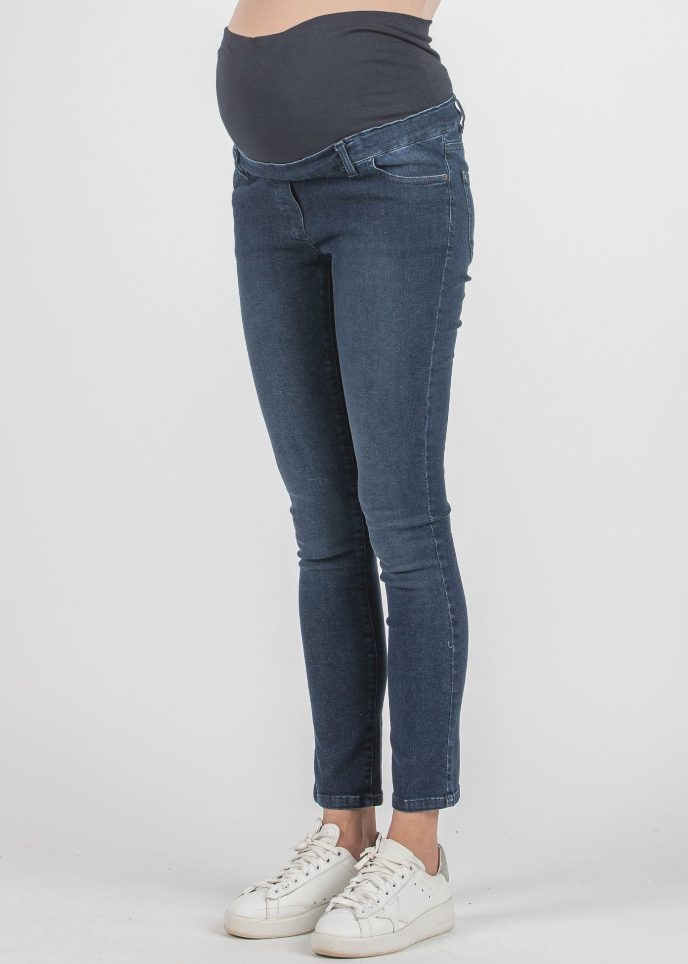 LUCE - Skinny Maternity Jeans in Super-Stretch Denim (Blue, XS)