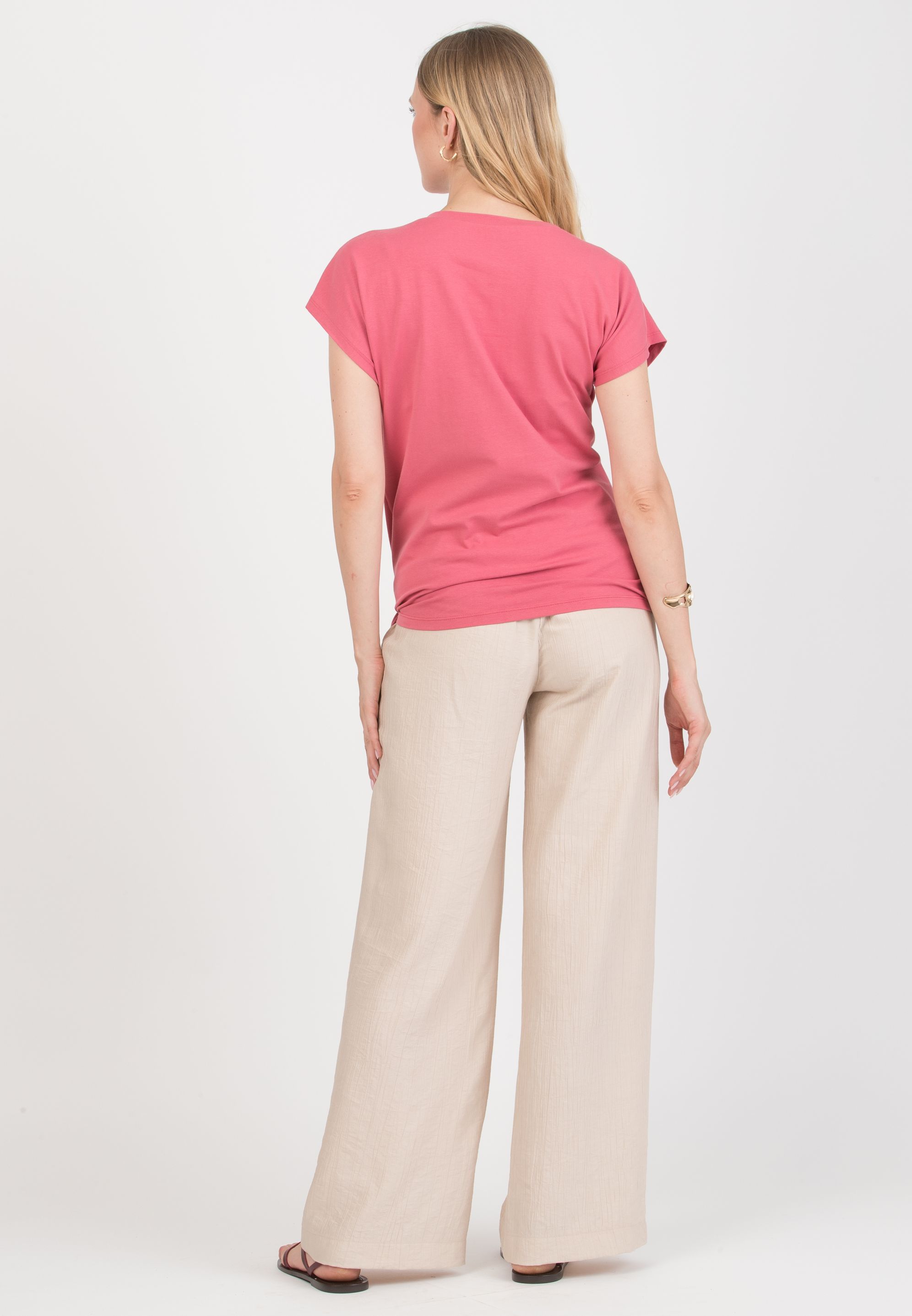 GUENDALINA LG - Maternity Palazzo Trousers in Viscose (Naturale)