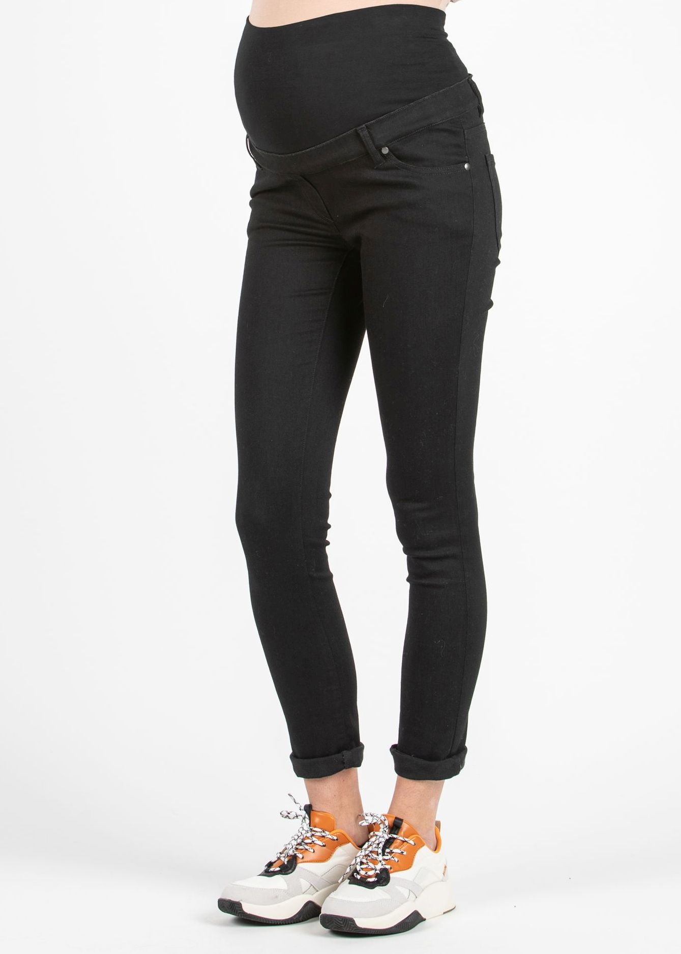 LUCE - Jeans Premaman Skinny Super Elasticizzato (Nero, XS)