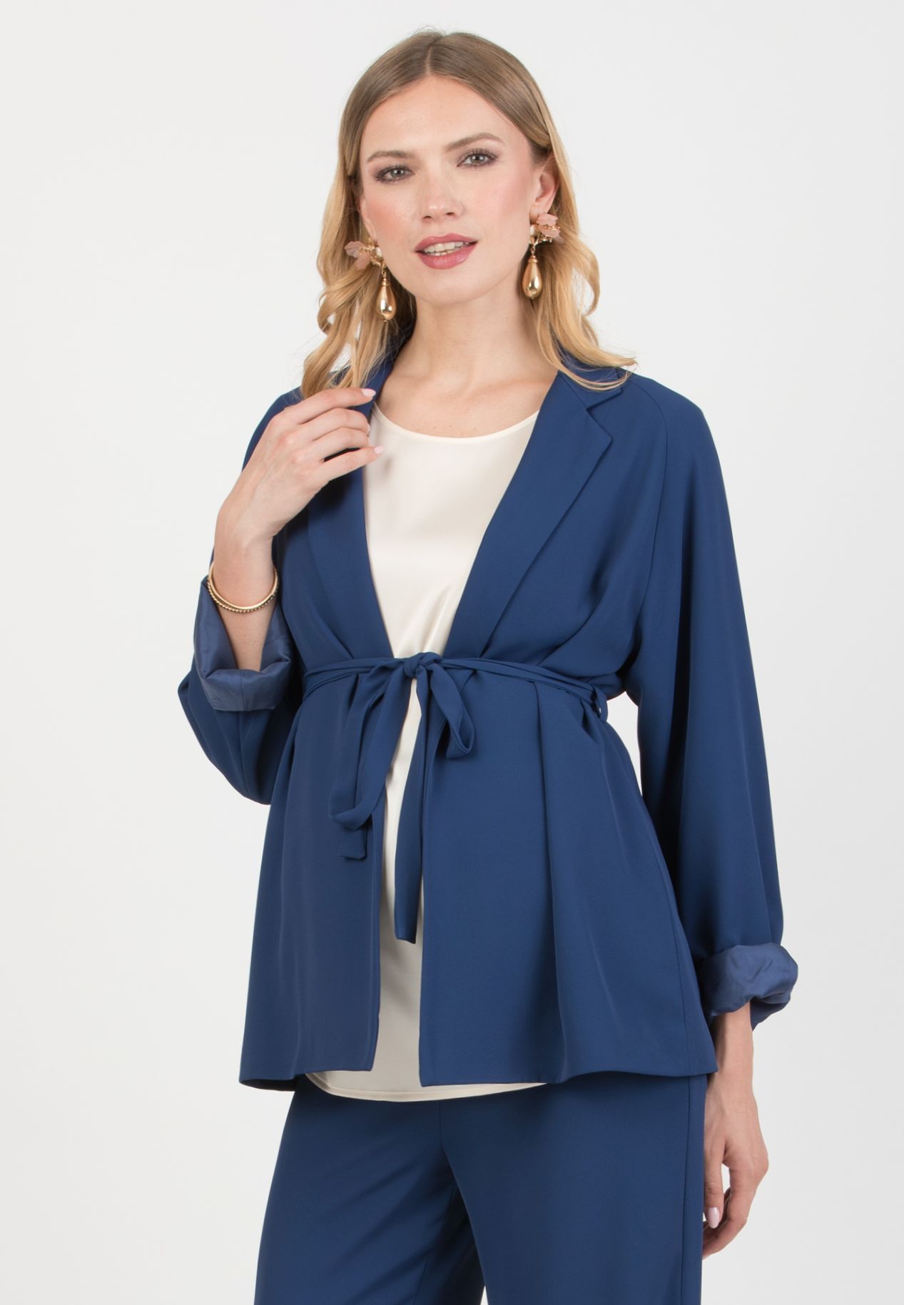 ROBERTA - Maternity Blazer in Cadì (Midnight Blue, XS)