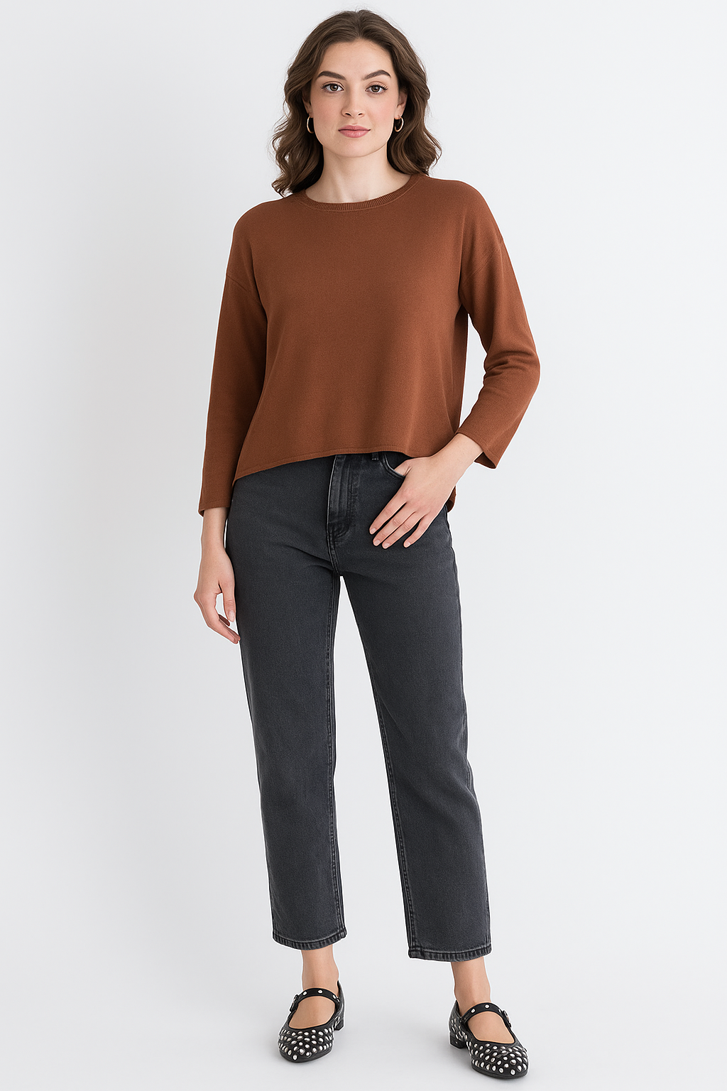 BAILEY - Maternity Sweater with Back Bow (Caramello)