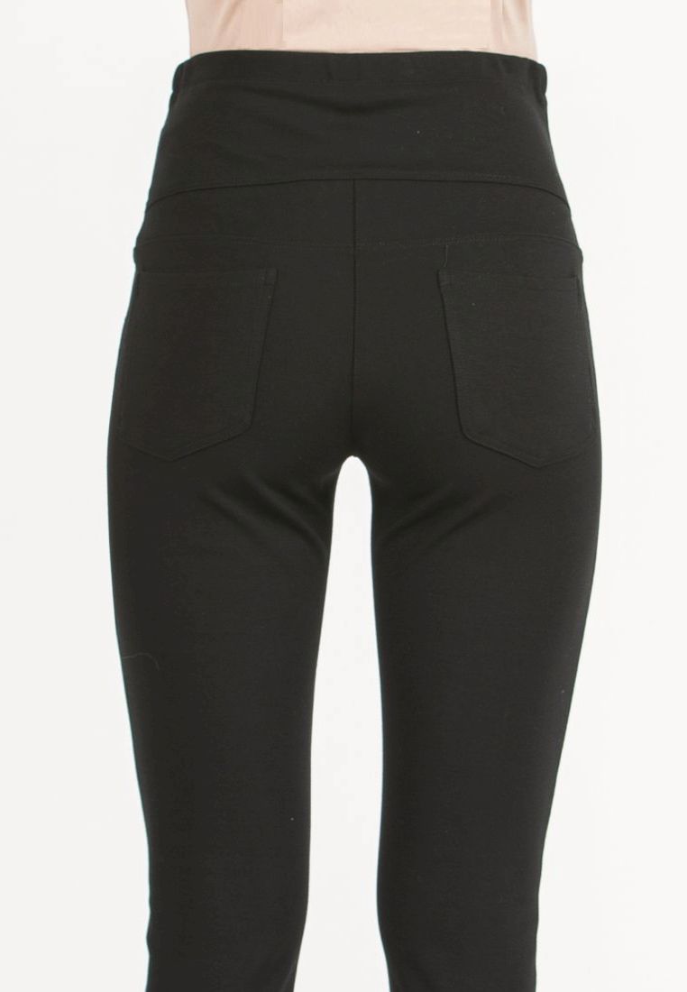 LUNA - Slim Fit Maternity Trousers in Warm Super-Stretch Ponte di Roma (Black, XS)