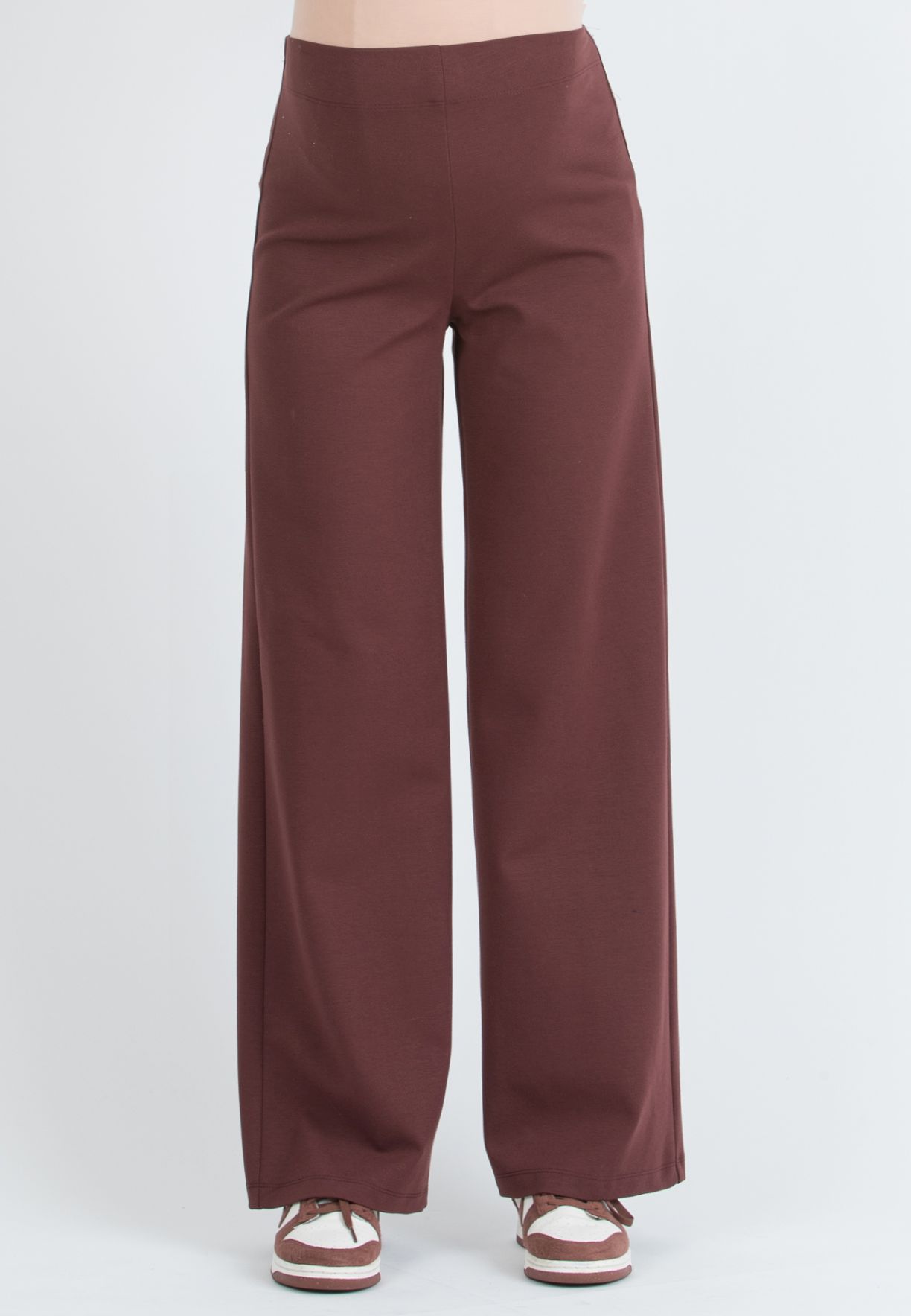KIMBERLY P - Pantalone Premaman Palazzo in Punto Milano Invernale (Cognac, XS)