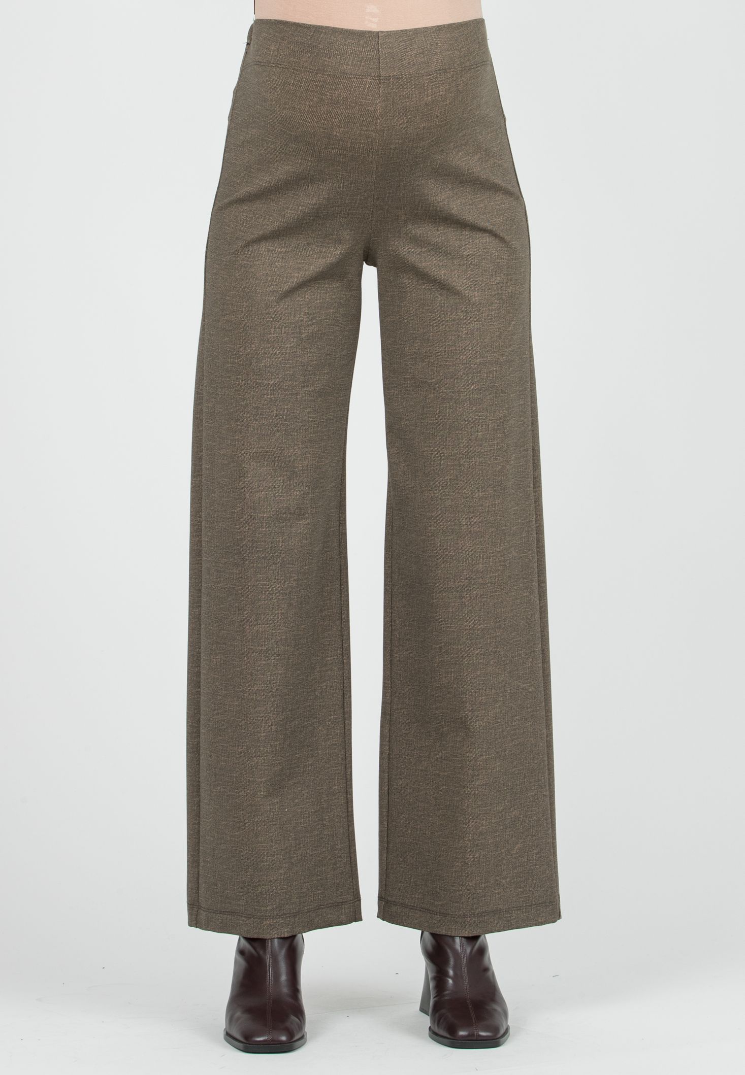 KIMBERLY - Pantalone Premaman Palazzo in Punto Milano di Viscosa (Cammello, XS)