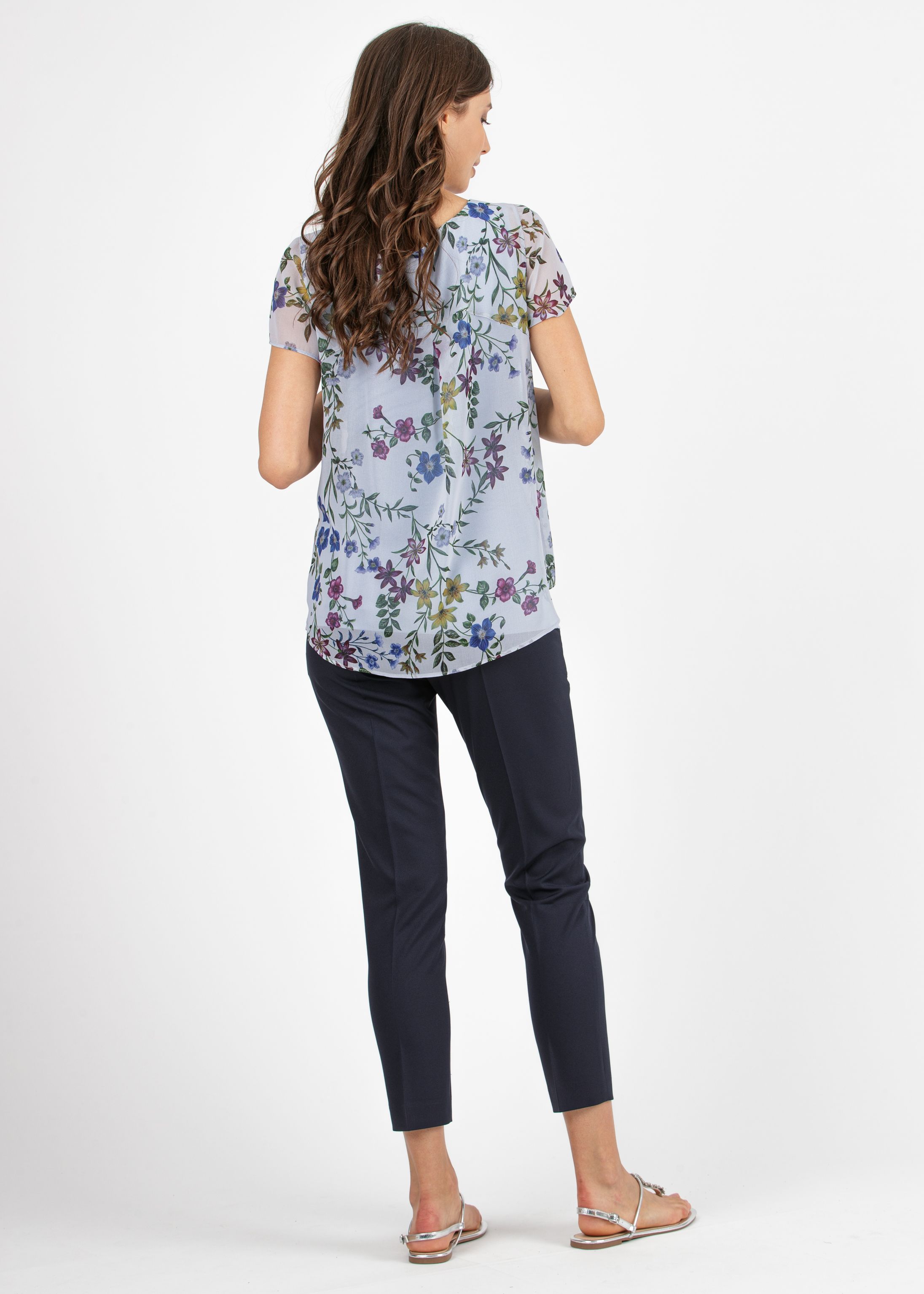 TABATA - Maternity Slim Trousers in Cady Fabric (Blue, XS)