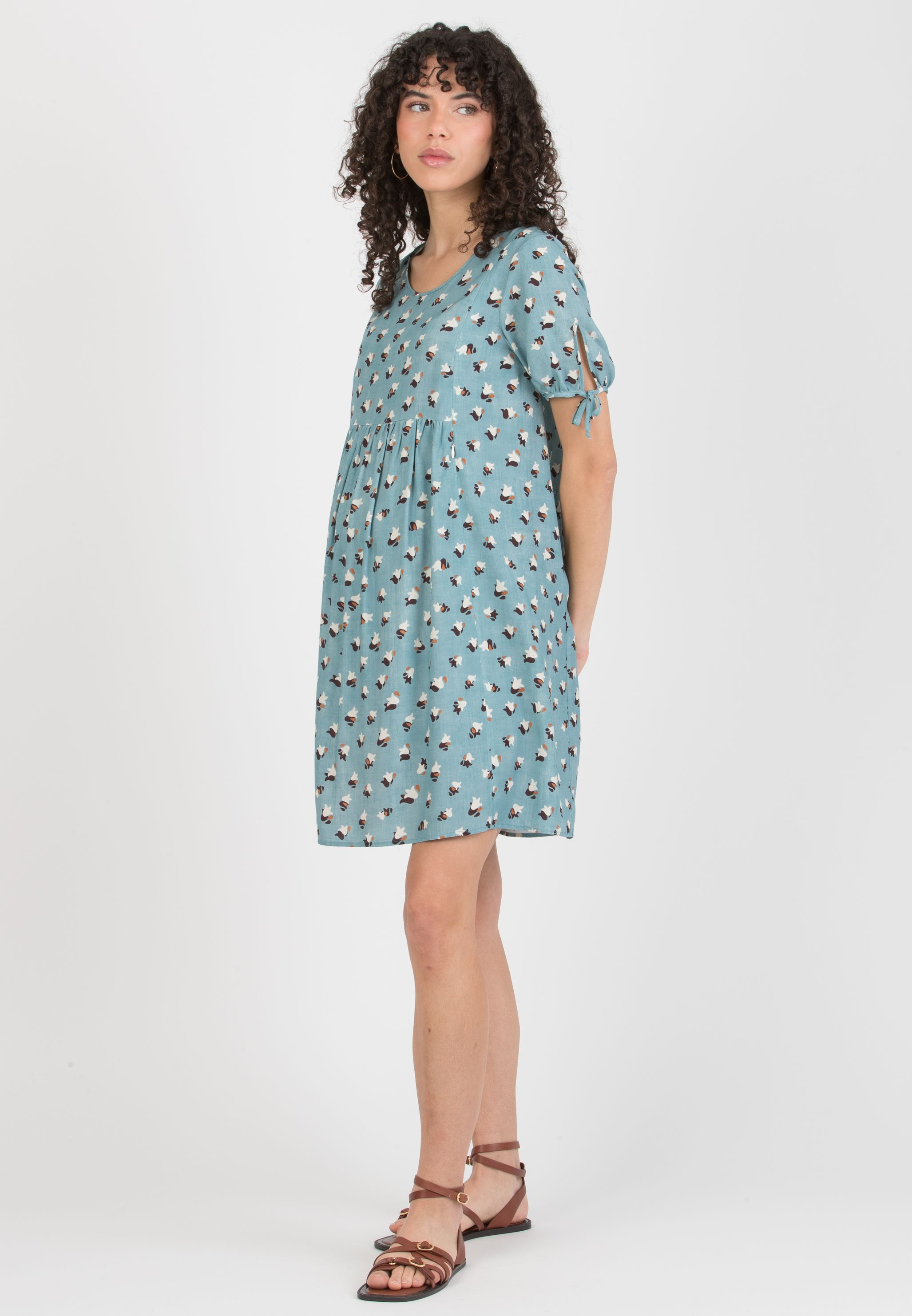 MERCEDES – Maternity & Nursing Dress in Viscose (Azzurro)