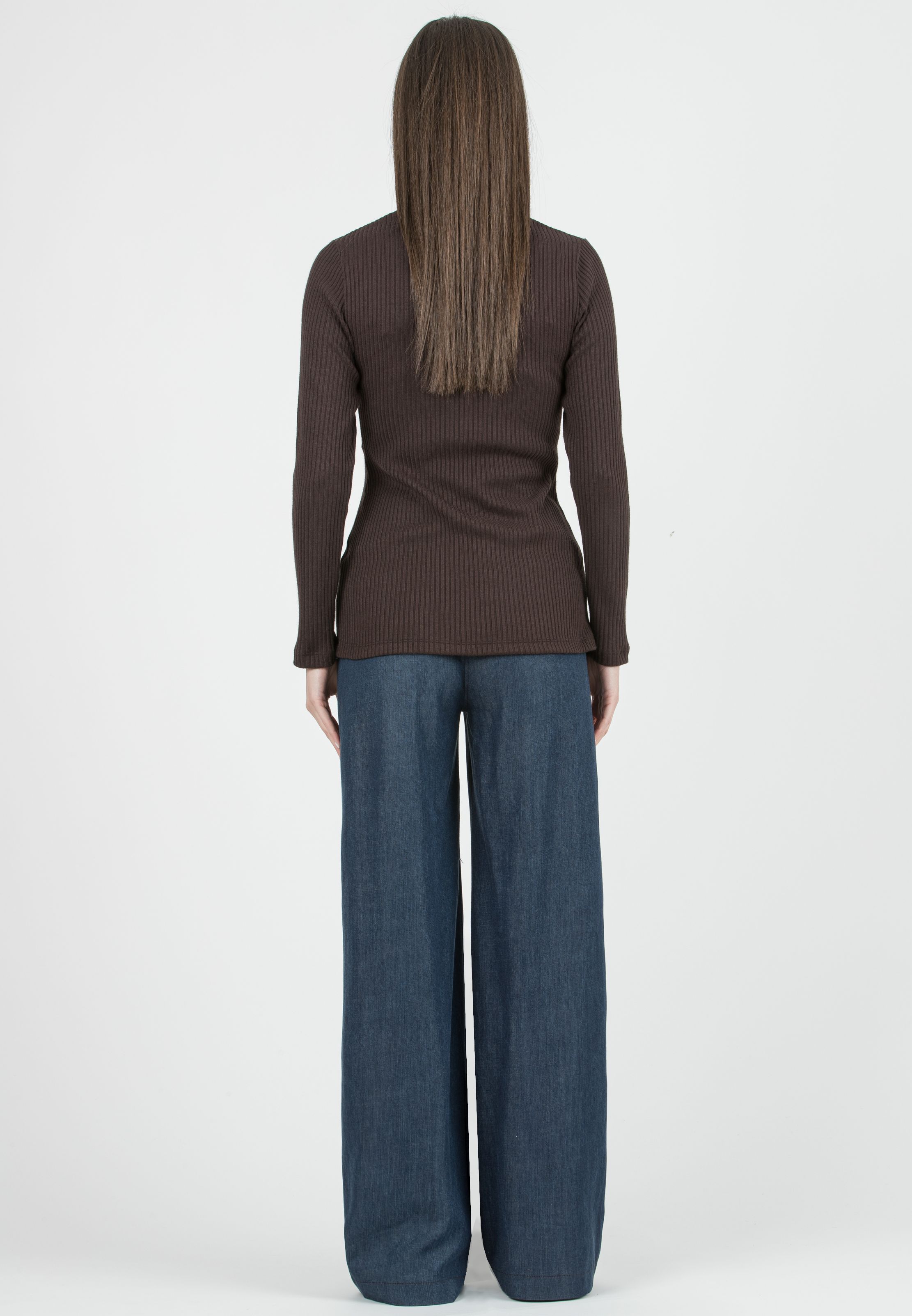 GUENDALINA J - Maternity Wide-Leg Jeans with Low Waist in Lyocell (Blu Scuro)