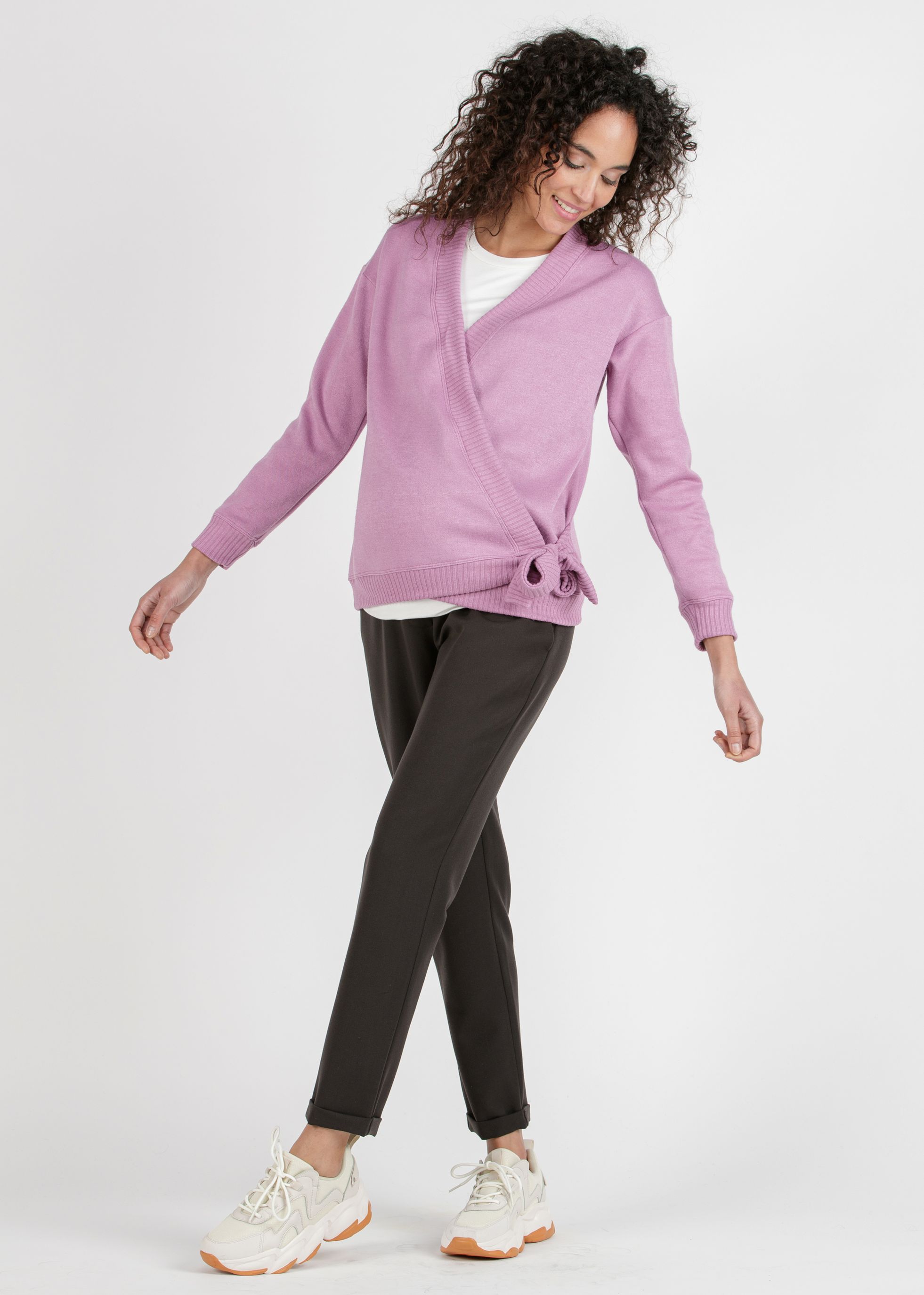 CAROLA - Relaxed Fit Maternity Trousers in Gabardine (Marron Scuro, XS)