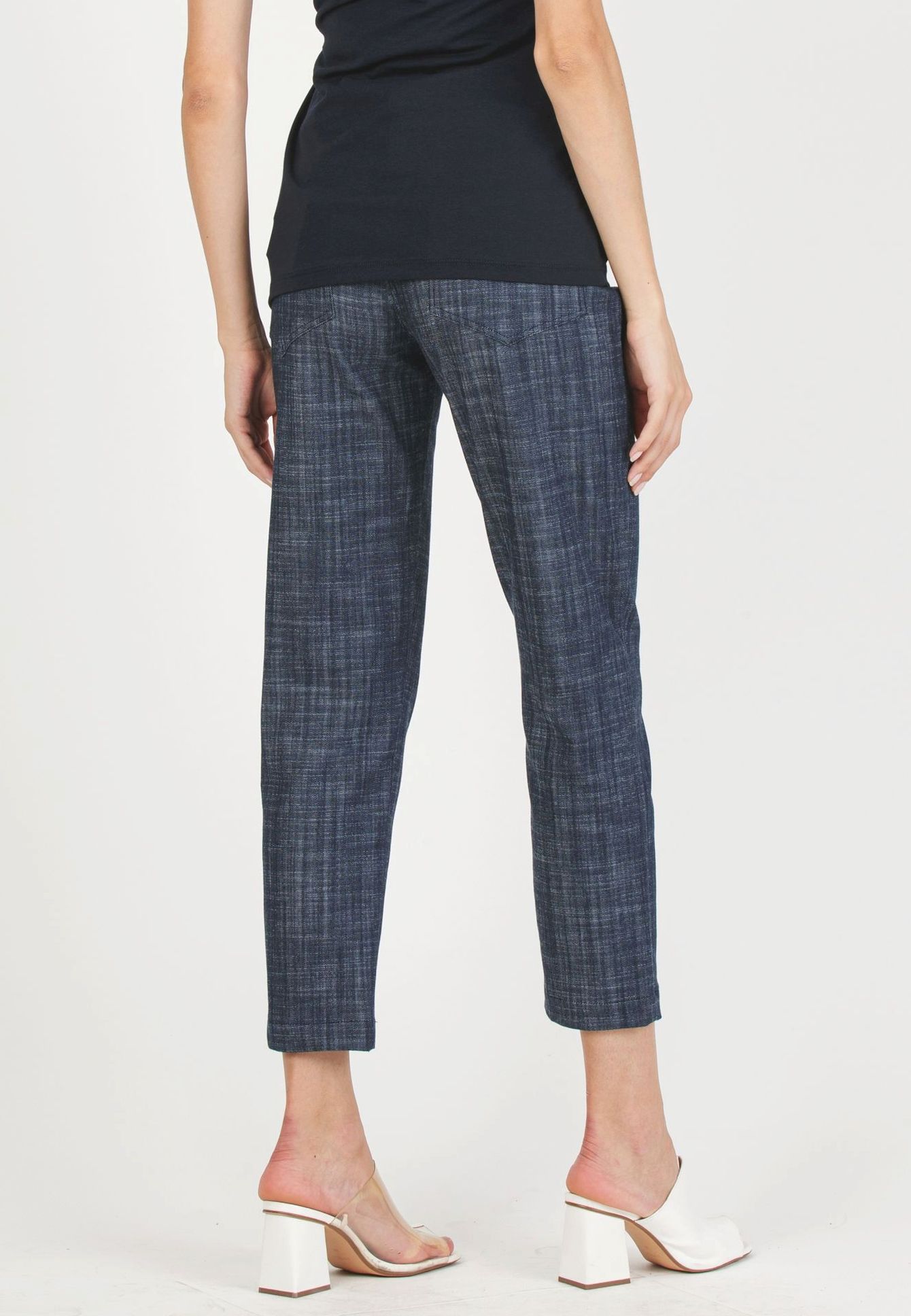 STEPH J - Boyfriend Premaman in Finto Jeans (Blu, XS)