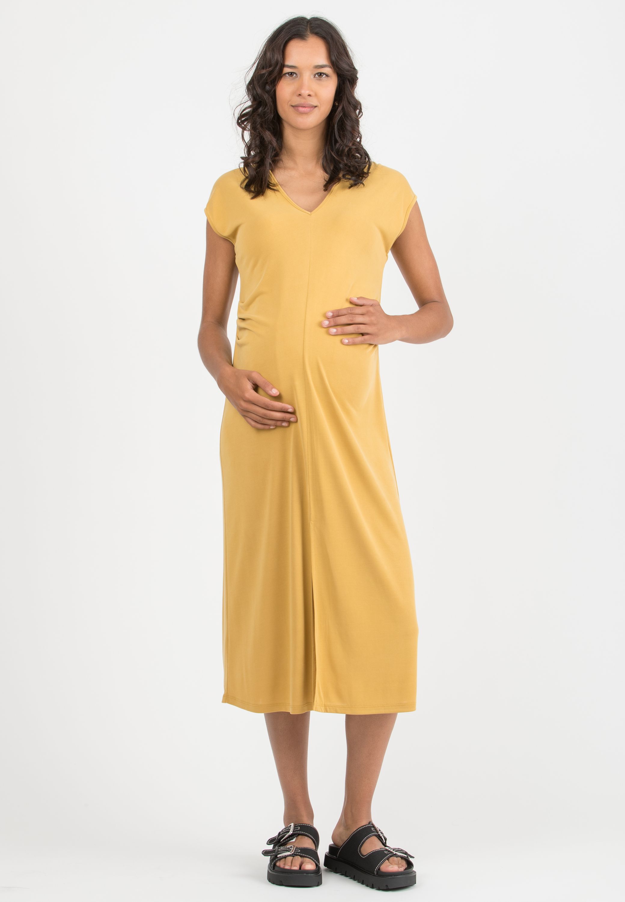 MARLON – Maternity Dress in Tencel Jersey (Senape)