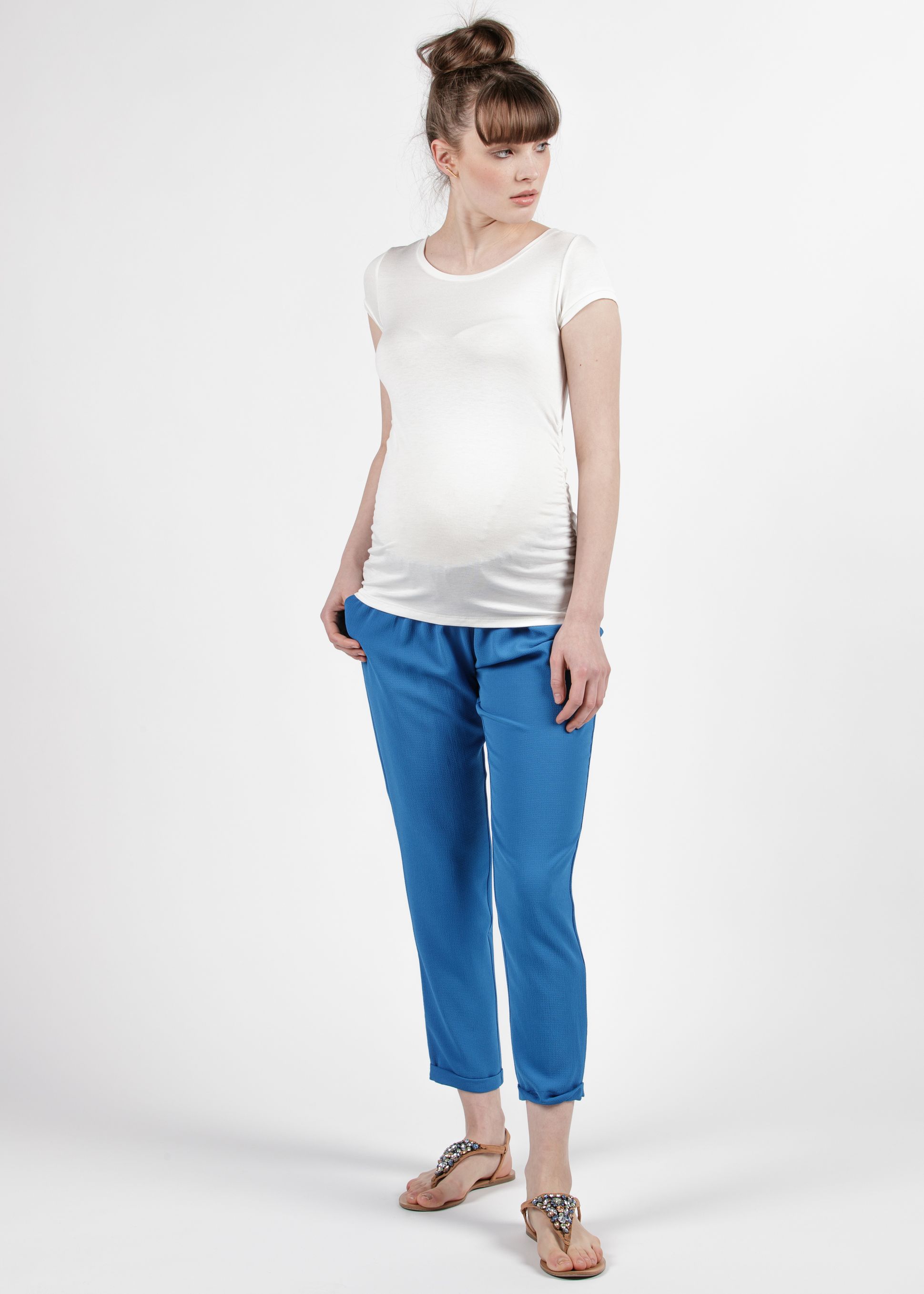 GIUDITTA - Maternity Top with Back Bow (Ivory, XS)