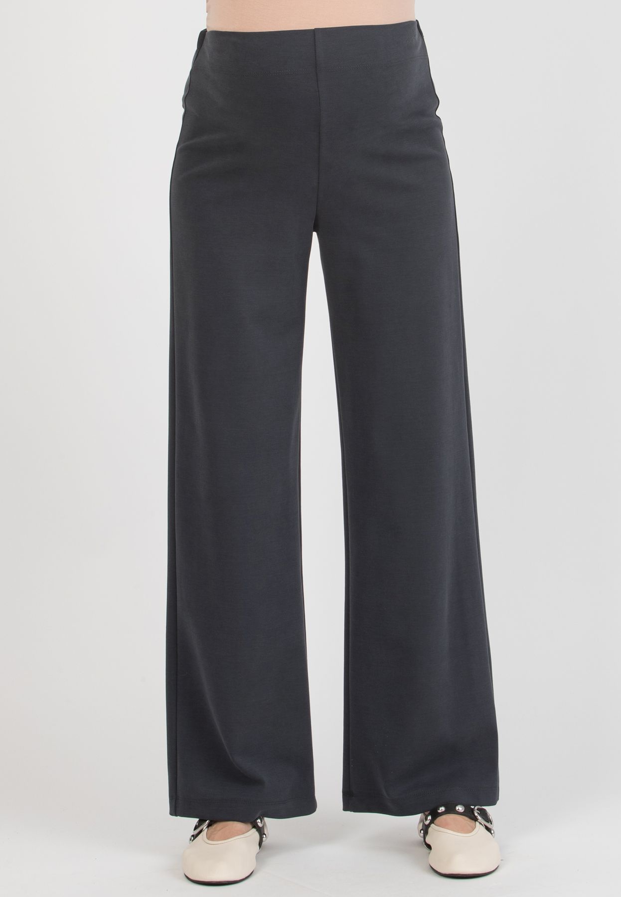 KIMBERLY M – Straight Maternity Trousers in Modal Ponte Fabric (Blu)