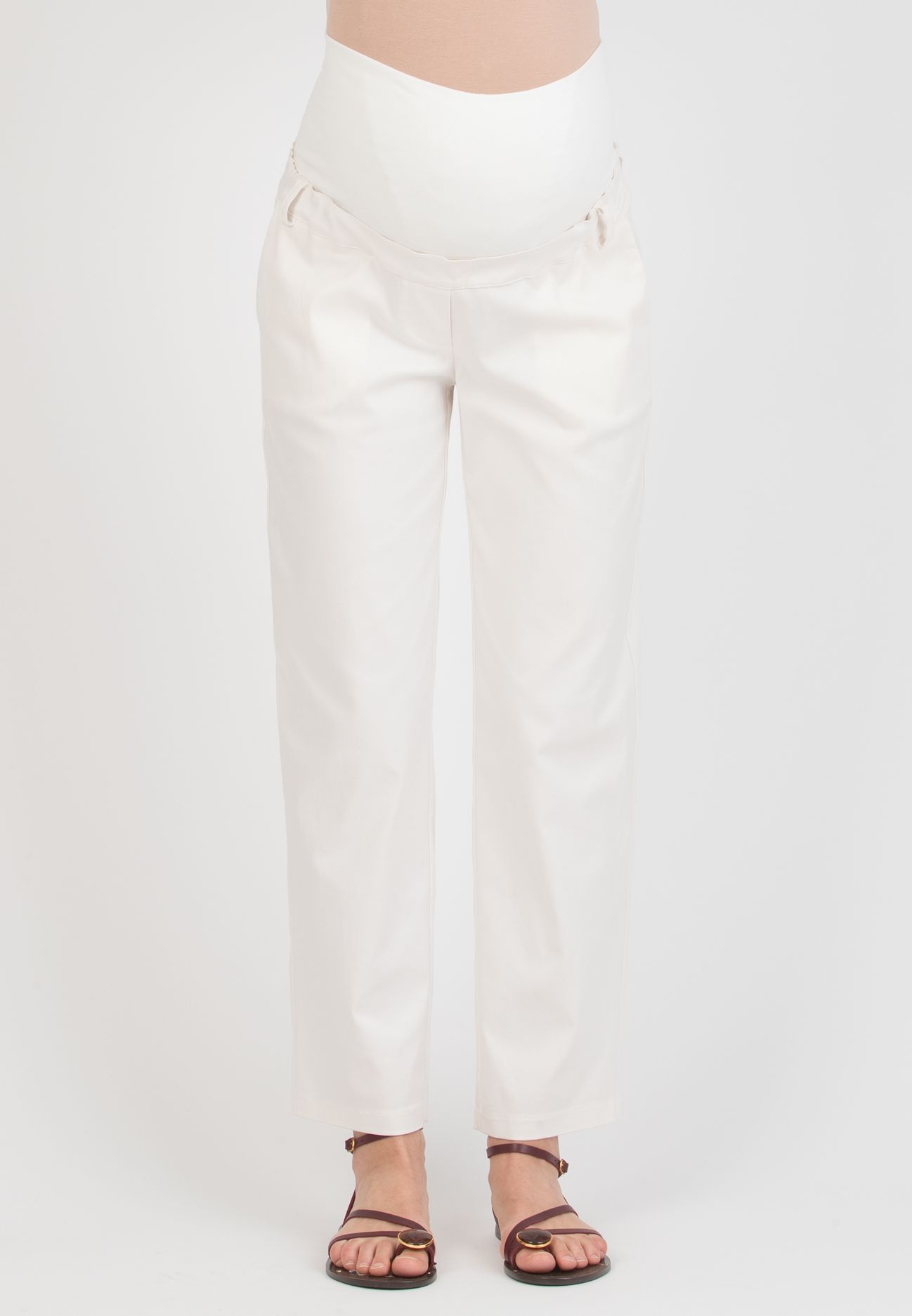 CHARLIE – Maternity Balloon-Fit Trousers in Lyocell (Avorio)