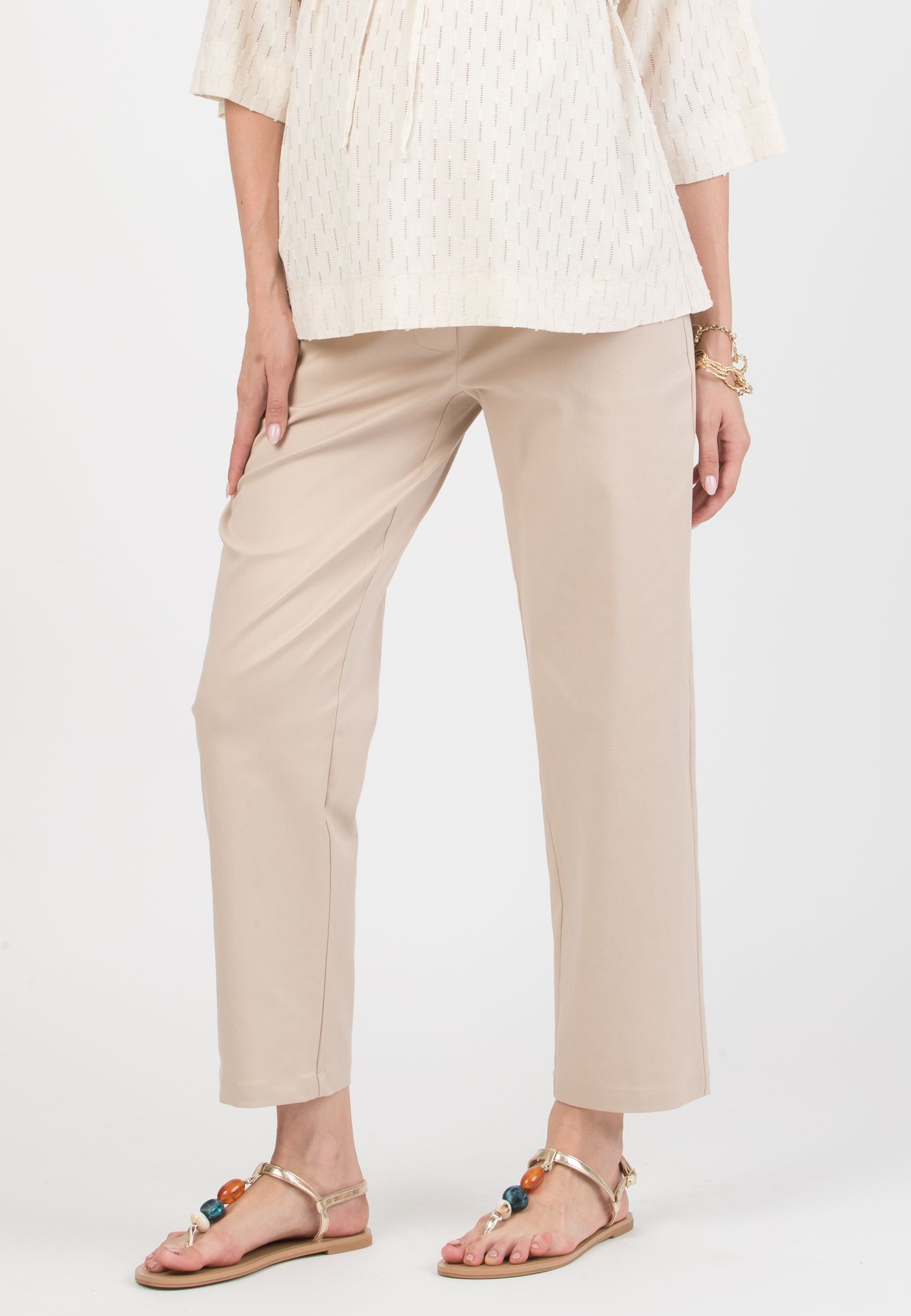 CHARLIE – Maternity Balloon-Fit Trousers in Lyocell (Beige)