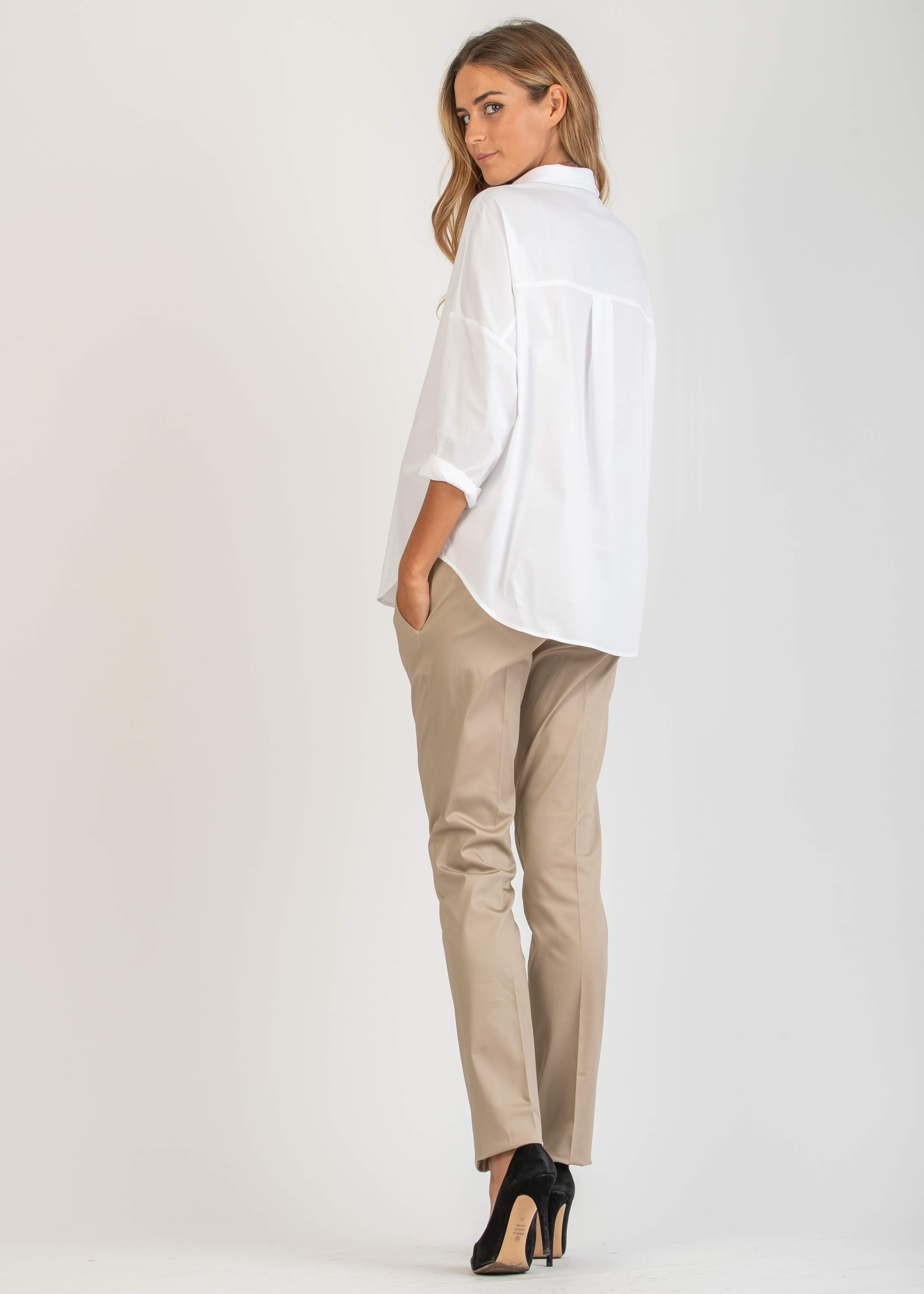 GILDA LG - Straight-Leg Tailored Maternity Trousers (Beige, XXS)