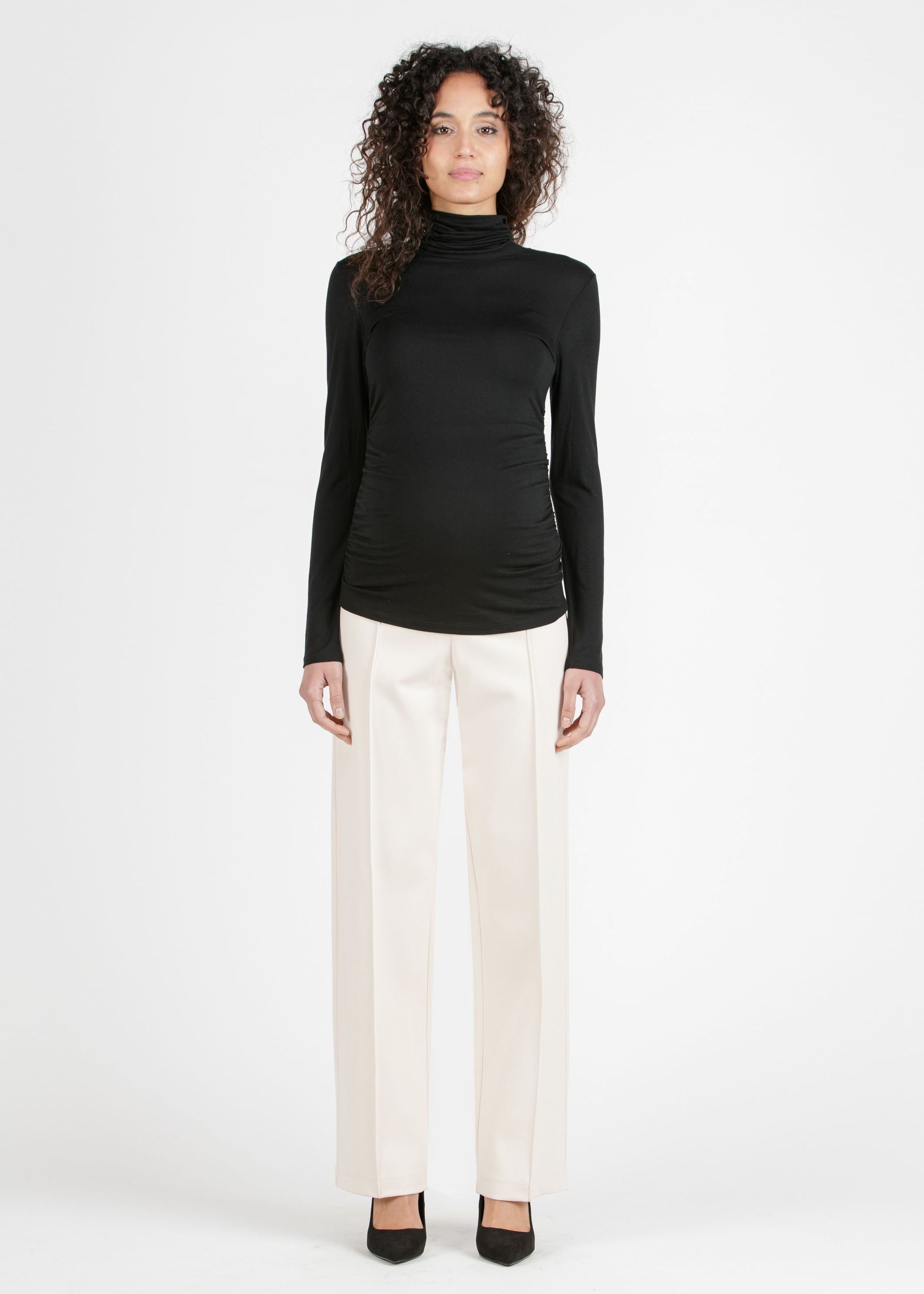 WINONA G - Pantalone Premaman Palazzo in Cadì (Naturale, XS)