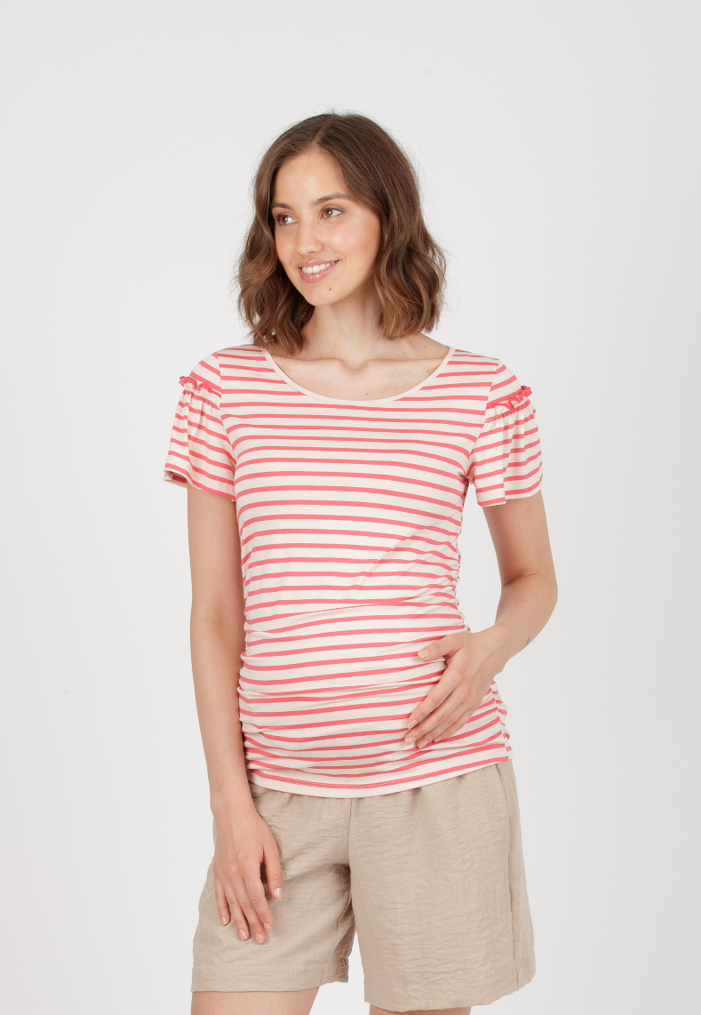 KATIA - Maglietta Premaman a Righe (Corallo, XS)