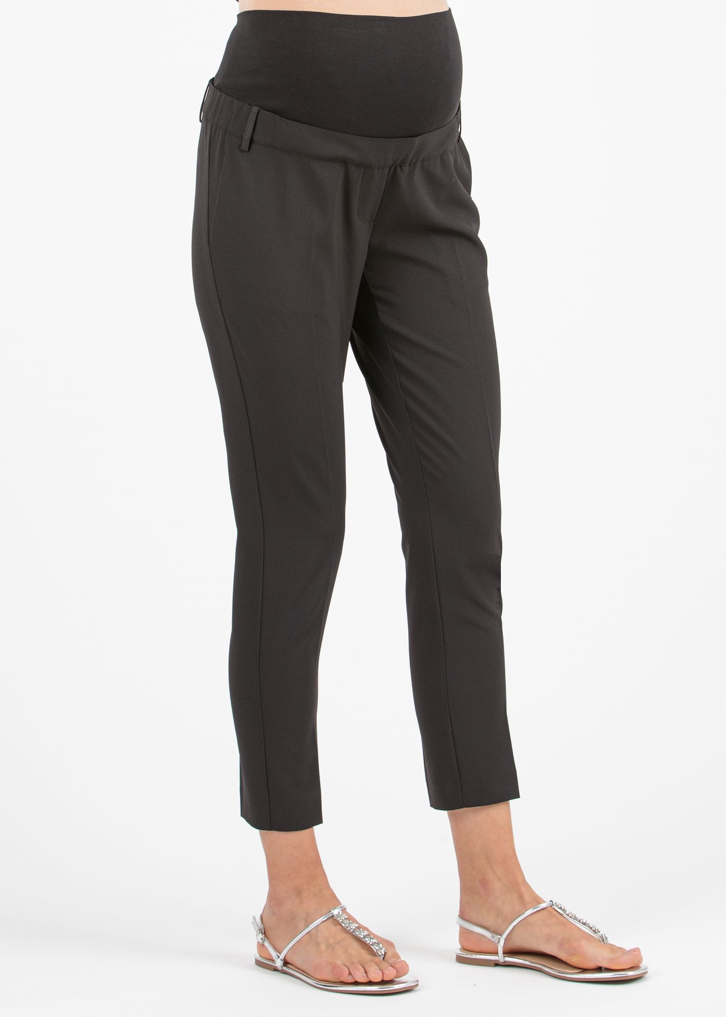 TABATA - Pantalone Slim Premaman in Crêpe Cady (Nero, XS)