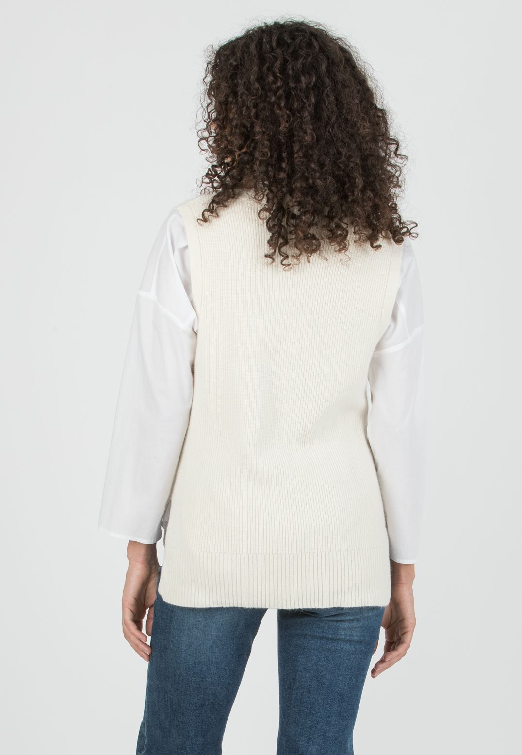 CARLY - Gilet Premaman in Misto Lana (Avorio, UNIC)