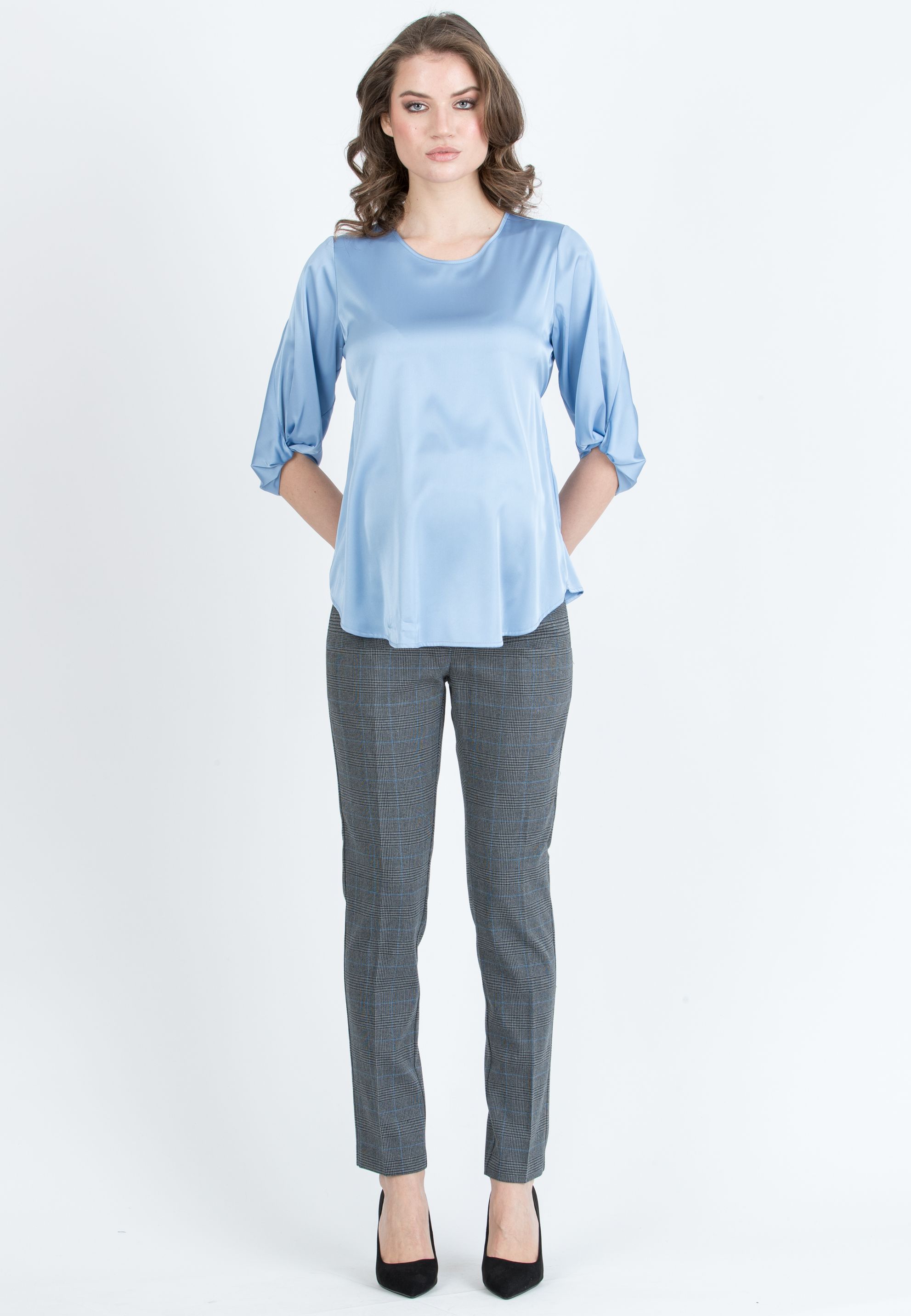 Pantalone Premaman a Quadri (Antracite, XXS)