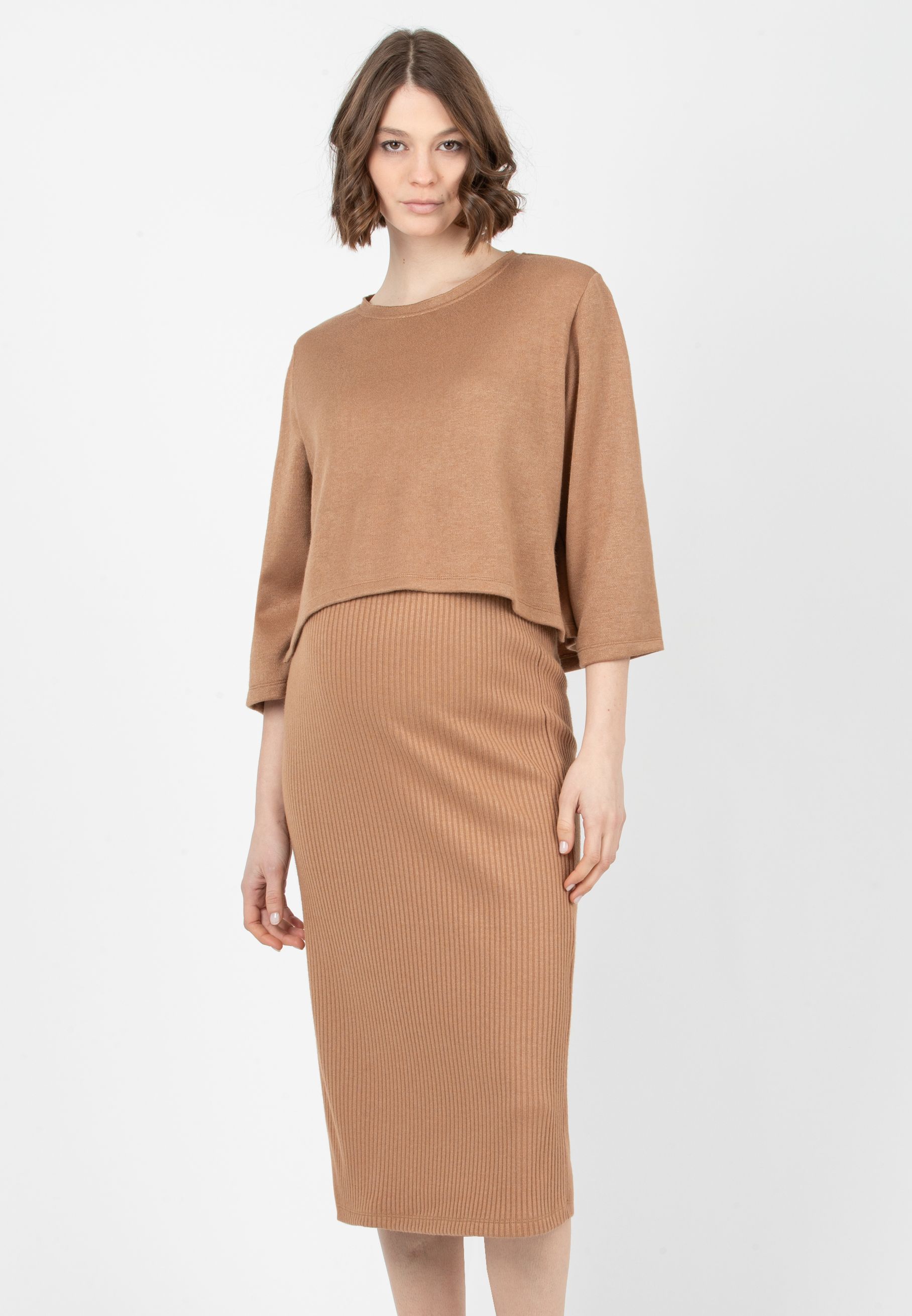 BAILEY - Maternity Sweater with Back Bow (Cammello)