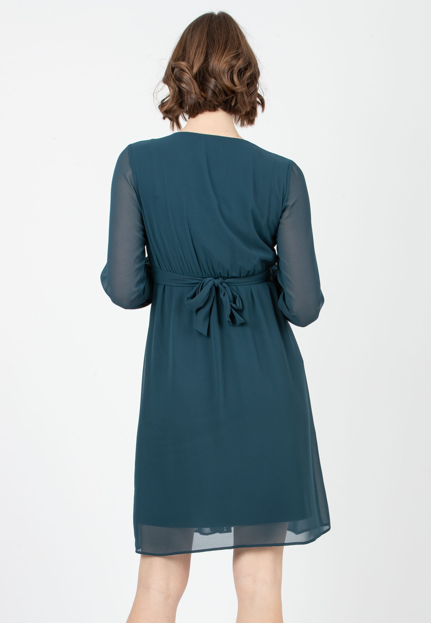 SARA - Abito Premaman & Allattamento in Chiffon (Ottanio, XS)
