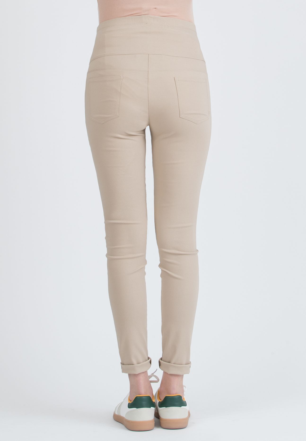 EBONY - Super Comfortable Skinny Maternity Trousers in Bengaline (Chalk White, XXS)