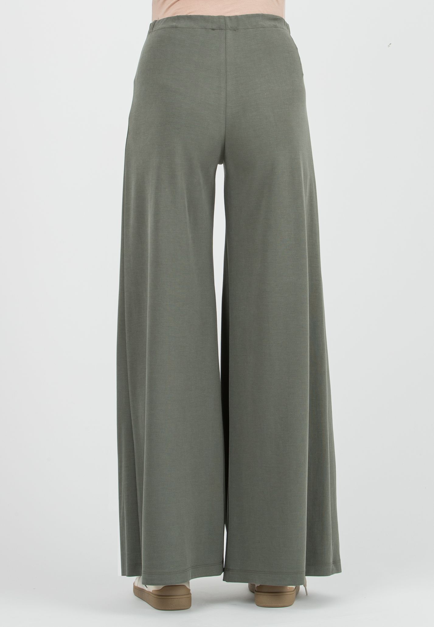 JAMIE - Pantaloni Premaman in Modal con Pieghe a Soffietto (Verde Militare, XS)
