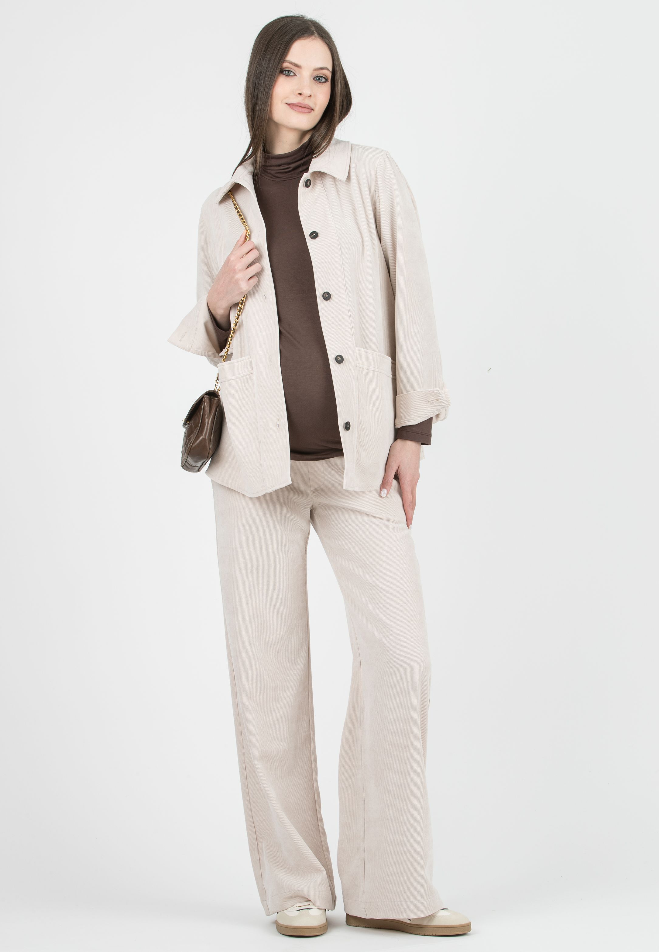 ELETTRA – Maternity Jacket in Velvet (Naturale)