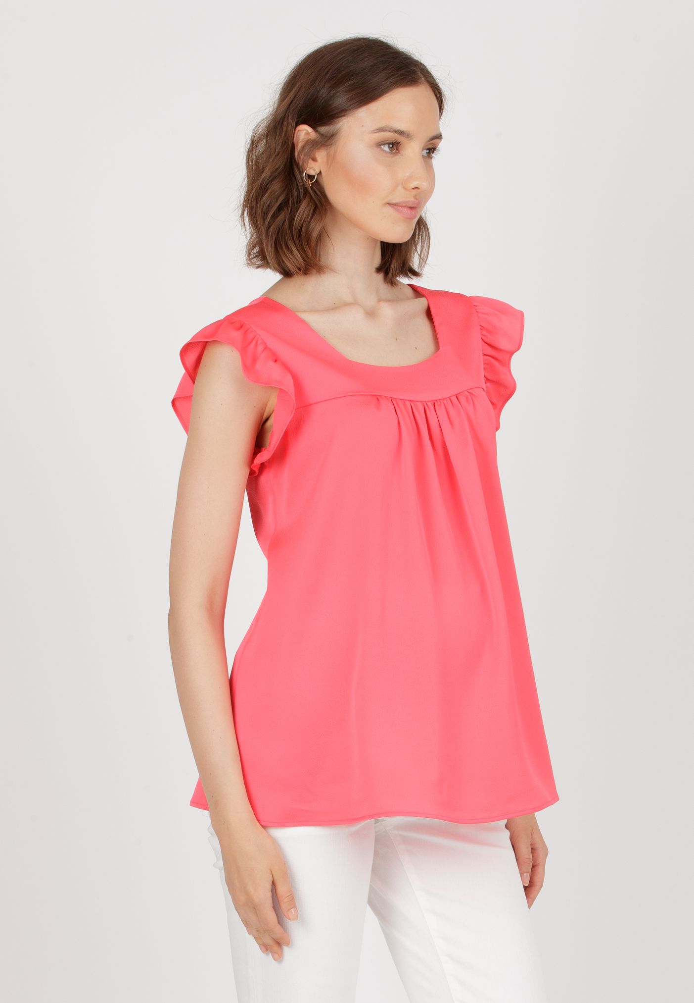 LAILA - Satin Maternity Blouse (Coral, XS)