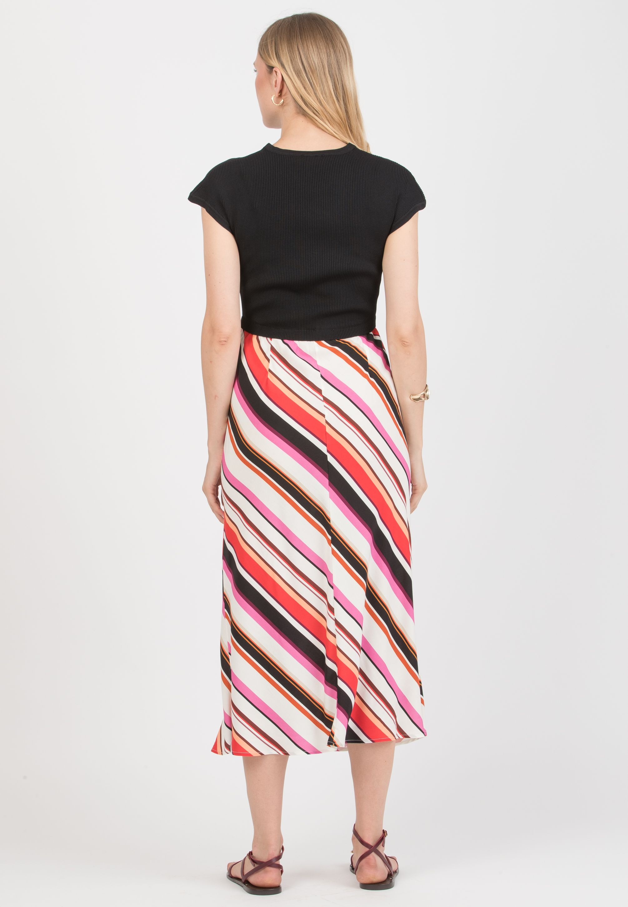 EVELIN - Abito Premaman con Corpino in Maglia e Gonna in Viscosa Sbieca (Nero, XS)