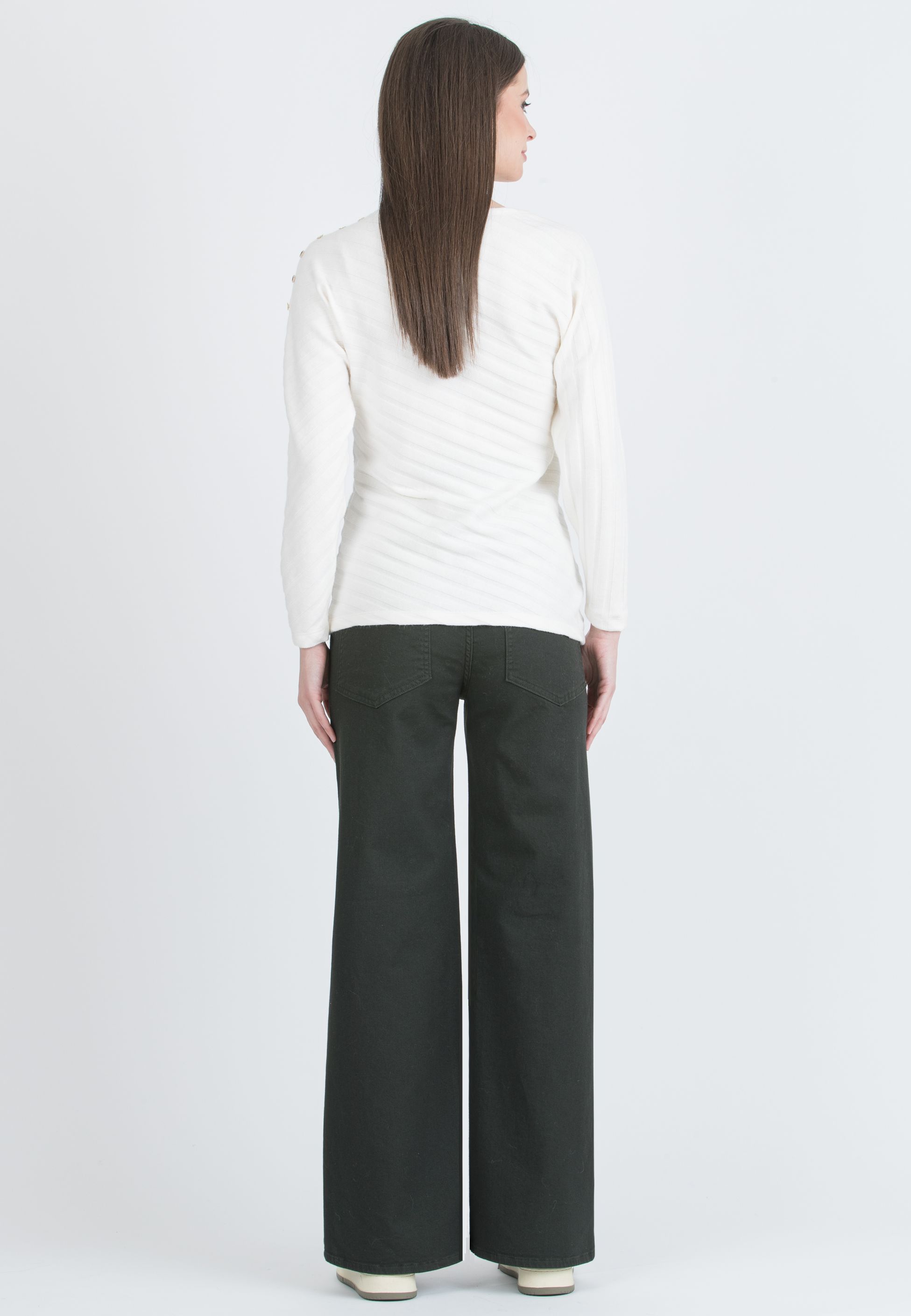NOAH - Maternity Wide-Leg Jeans in Coloured Denim (Verde)