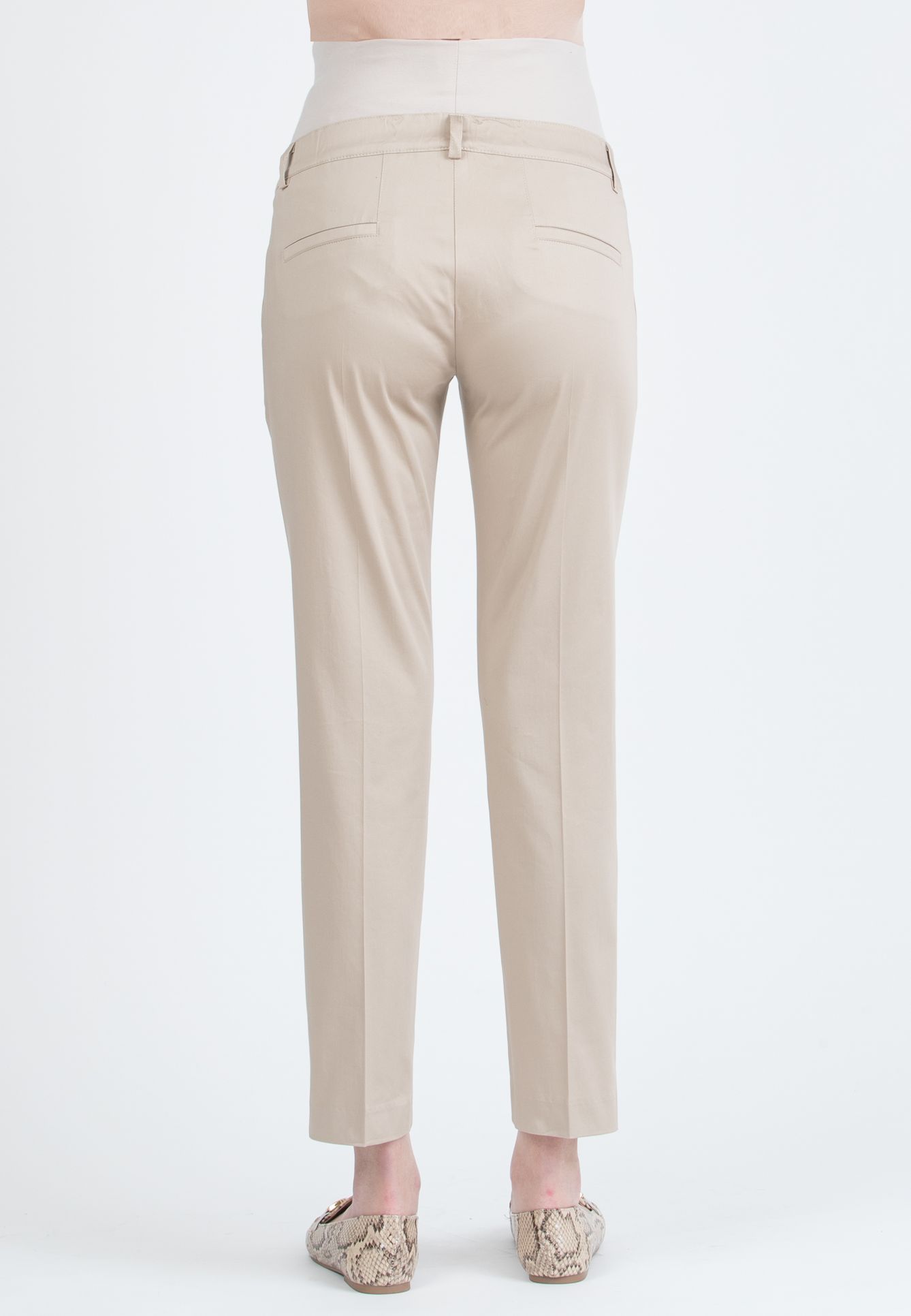 GILDA - Tailored Maternity Trousers in Stretch-Cotton (Beige, XXS)