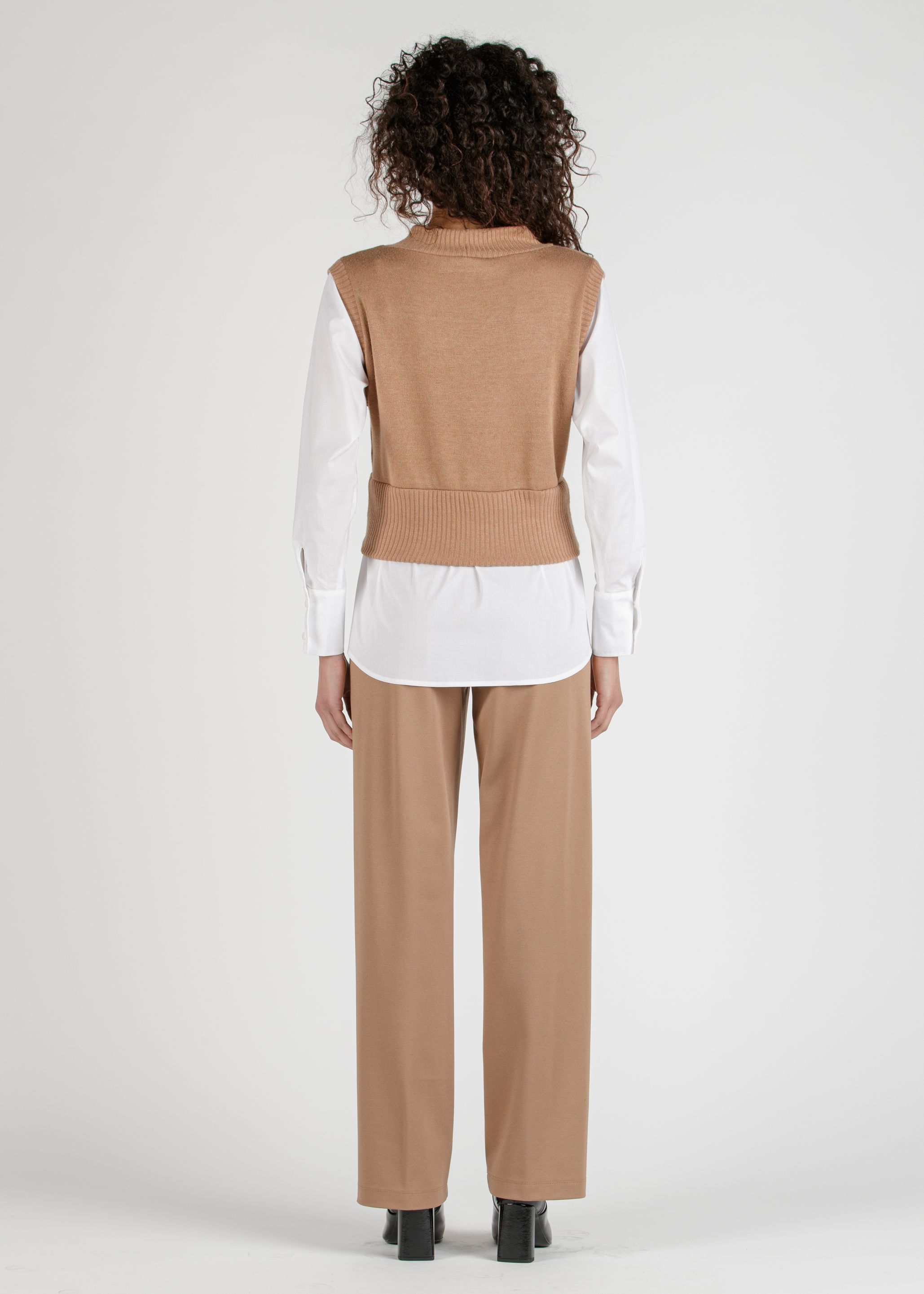 WINONA G - Palazzo Maternity Trousers in Stretch Gabardine (Camel, XS)