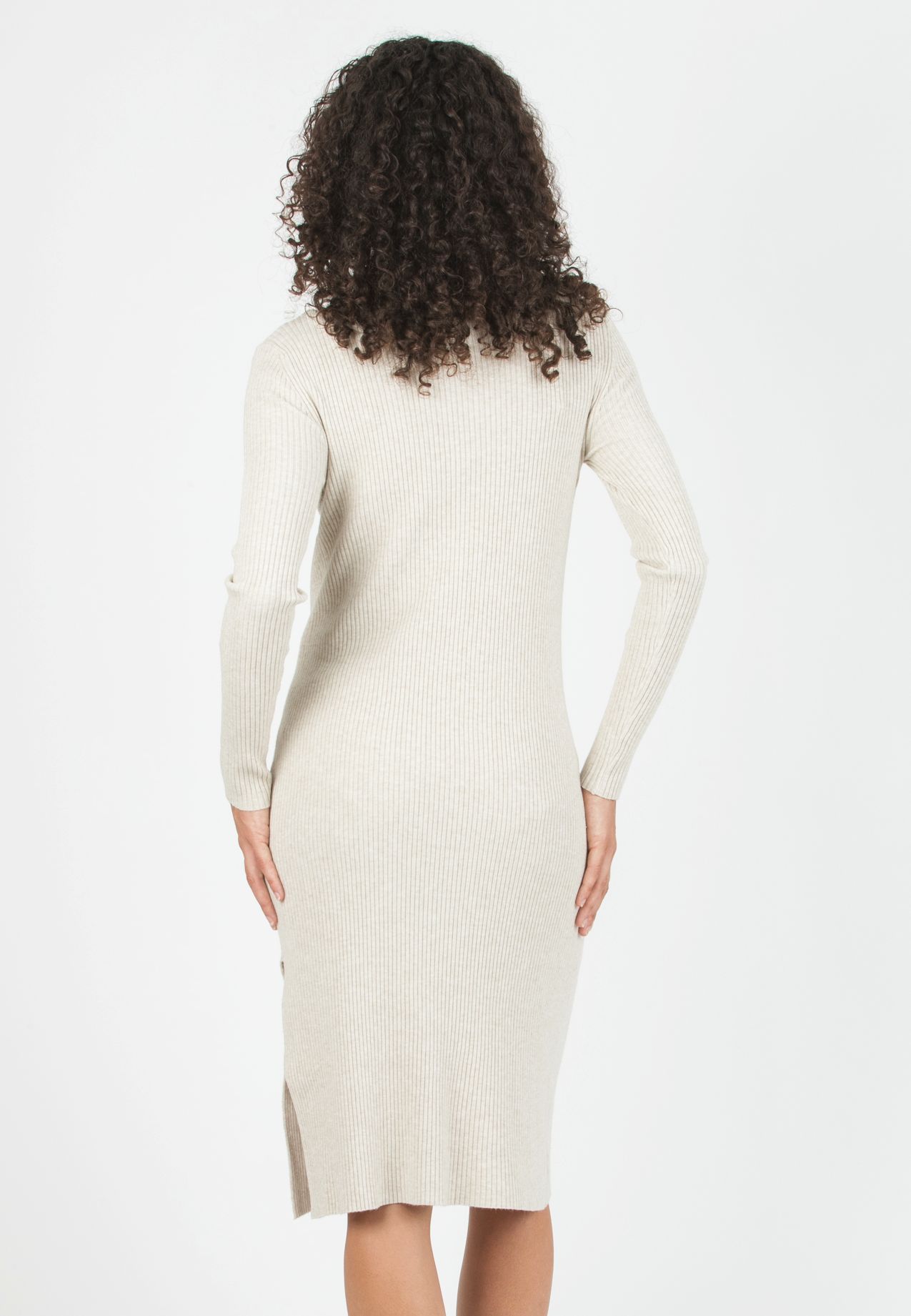 CELESTE - Maternity Ribbed Knit Dress (Chalk White, UNIC)