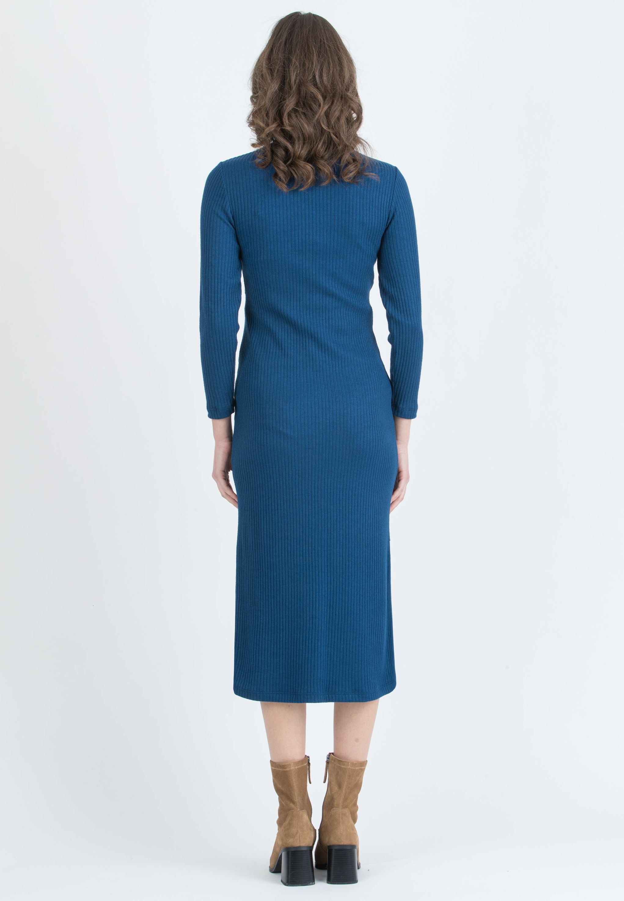 ISSA M/L – Abito Premaman & Allattamento in Maglia a Costina con Nodo (Ottanio)