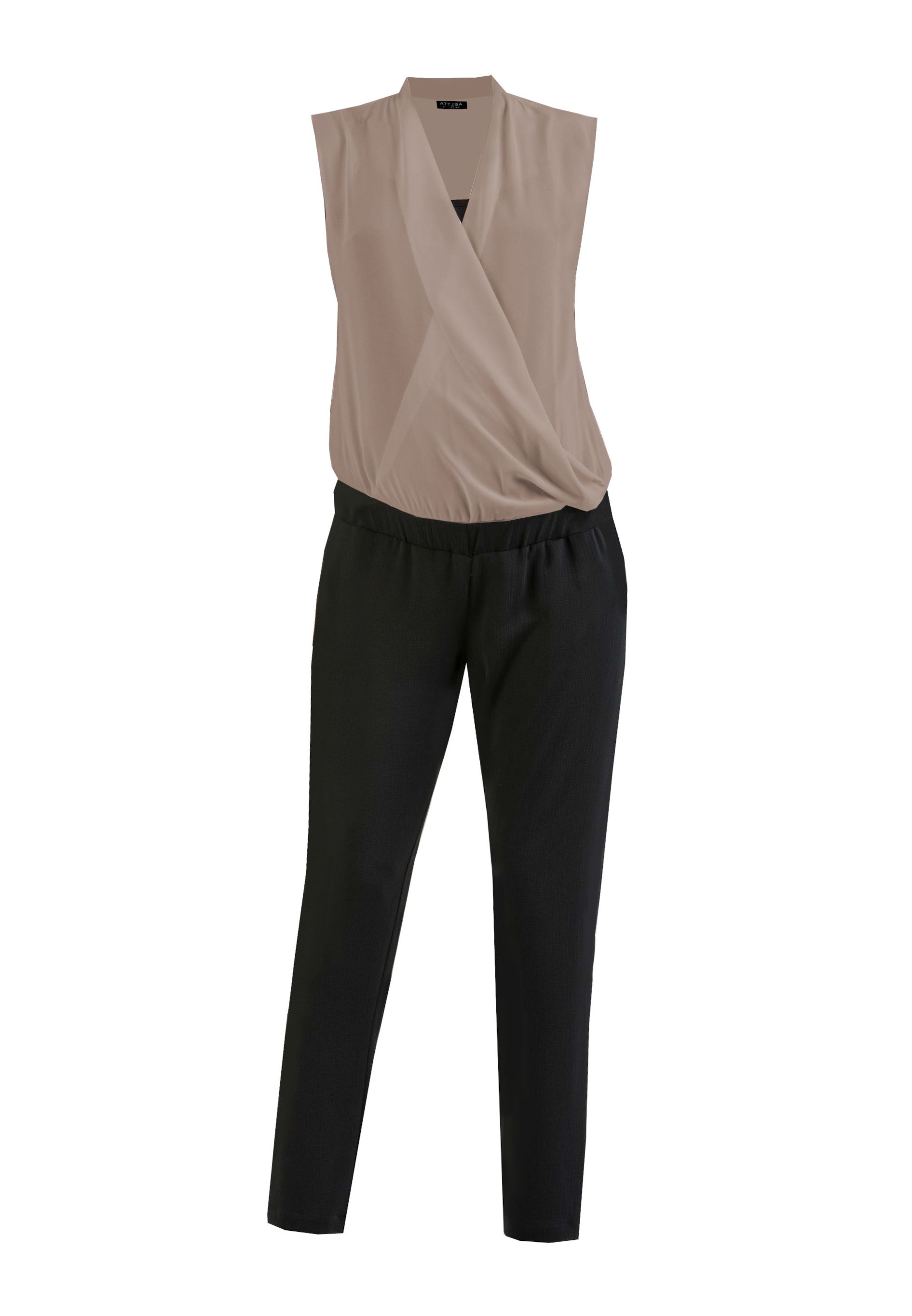Maternity & Nursing Jumpsuit with Chiffon (Camel, XS)