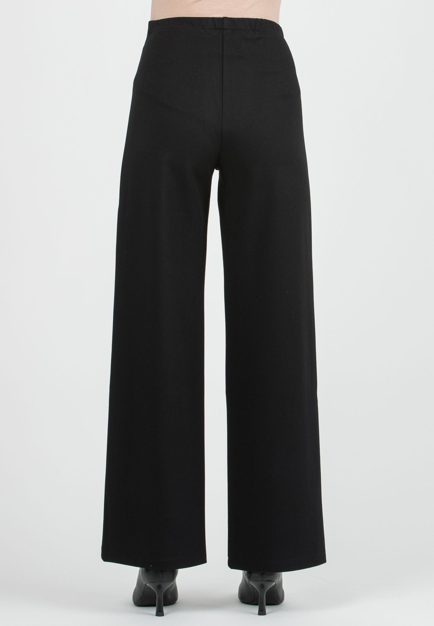 KIMBERLY - Pantalone Premaman in Punto Milano Diagonale (Nero, XS)